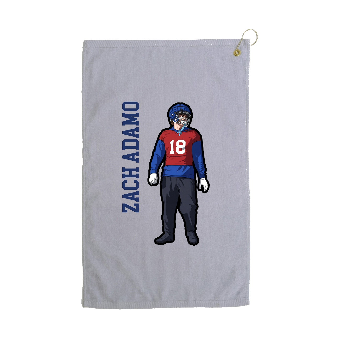 Golf Towel — Name Vertical in Grey