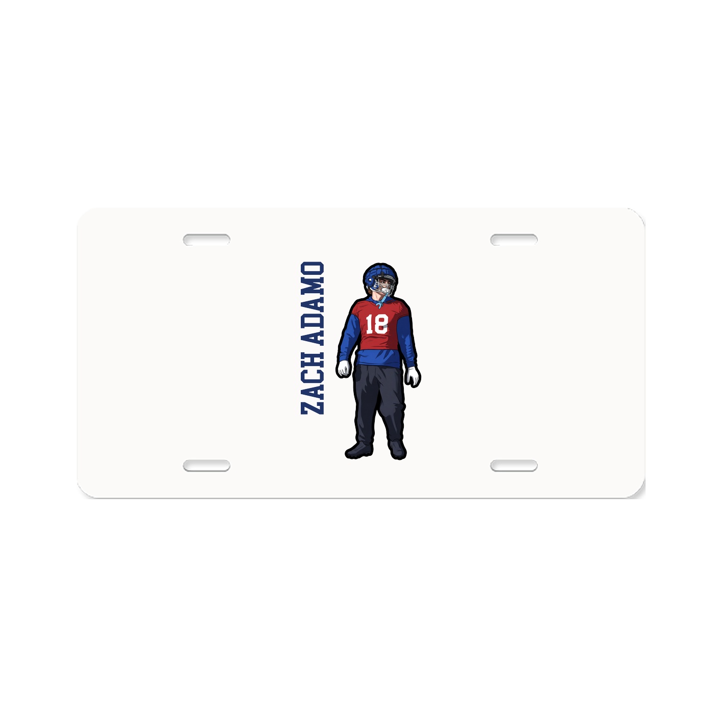 License Plate — Name Vertical in Classic