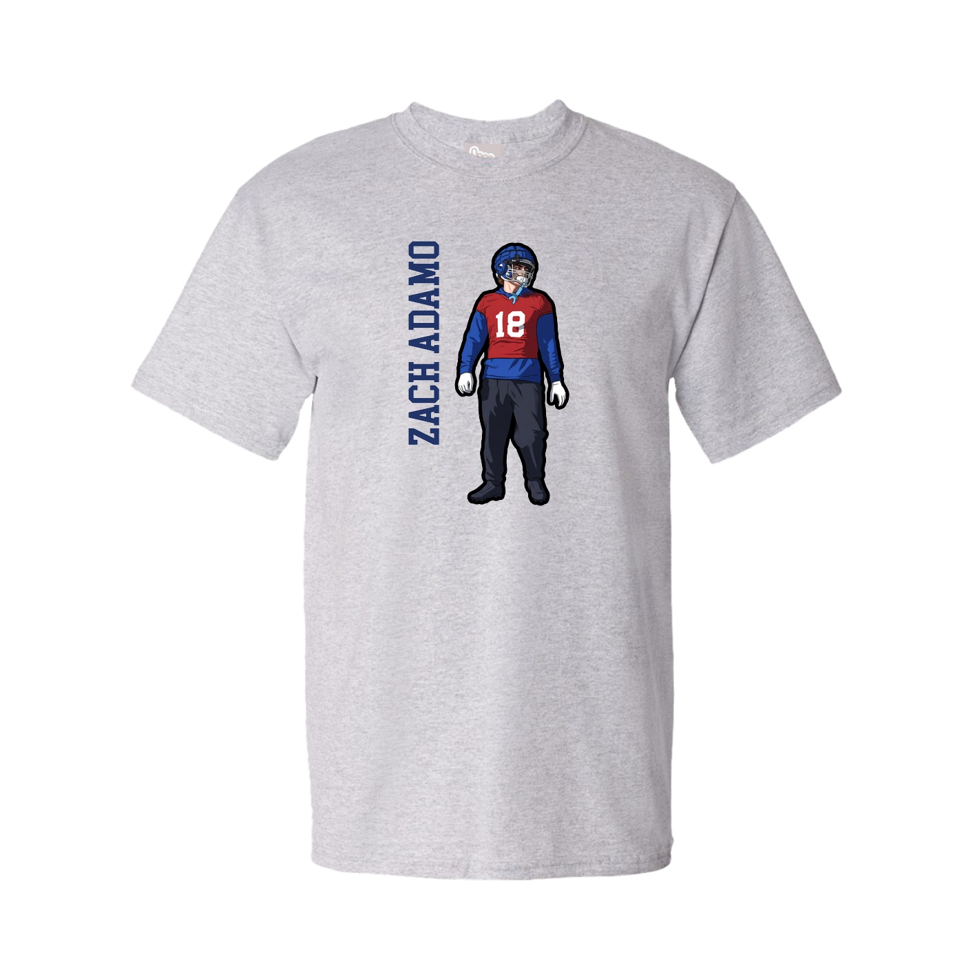 Tee — Name Vertical in Grey