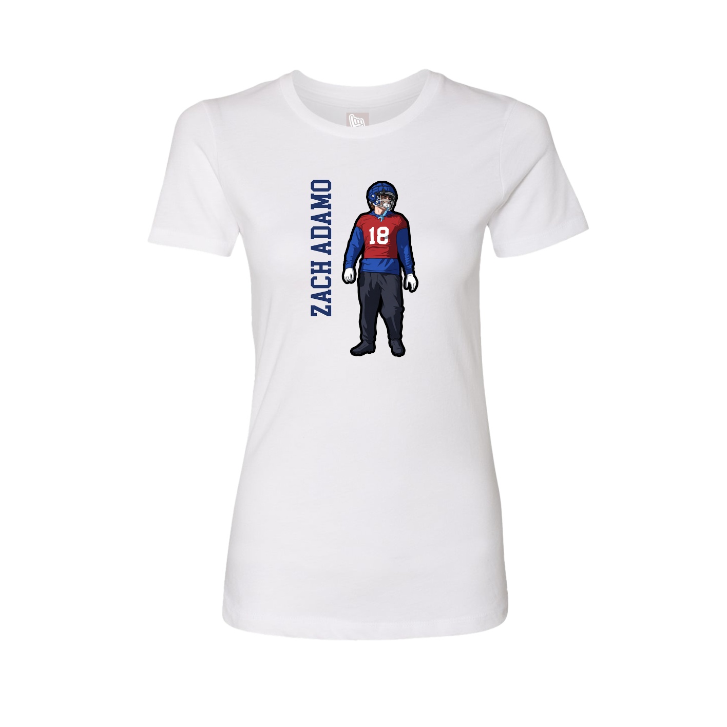 Womens Tee — Name Vertical in White