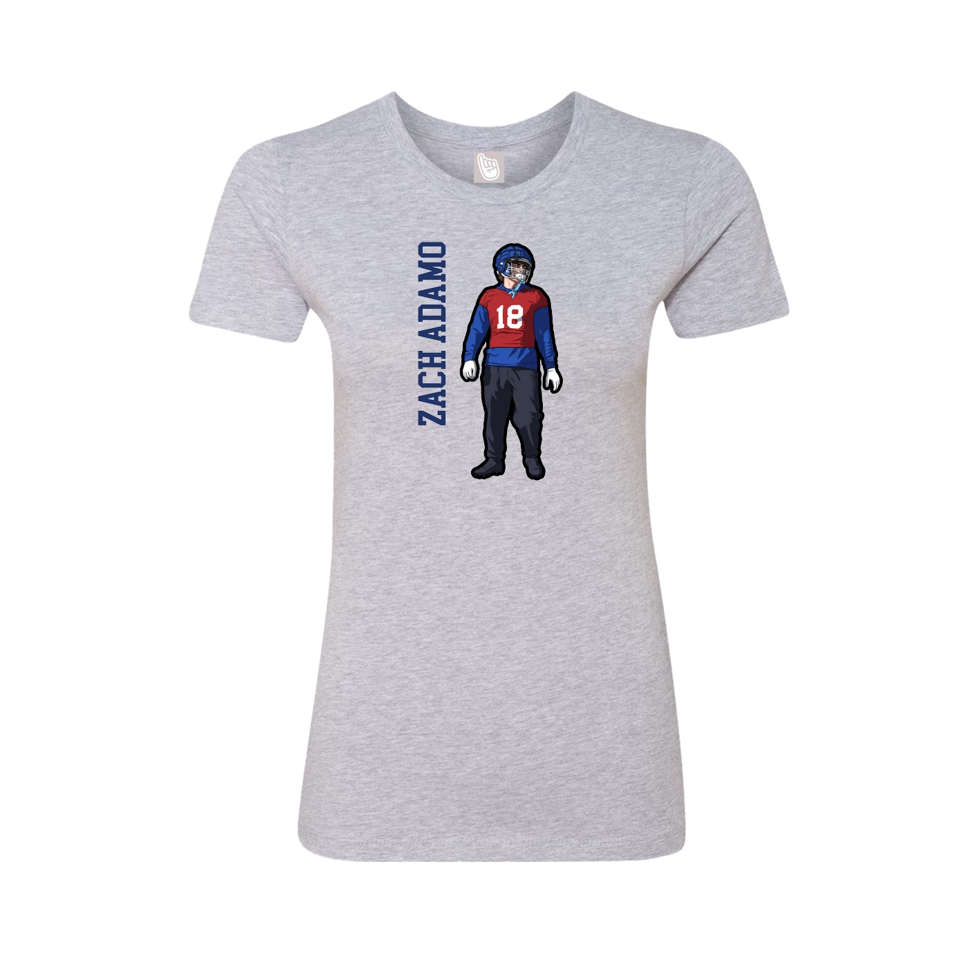 Fitted Women's Tee — Name Vertical in Grey