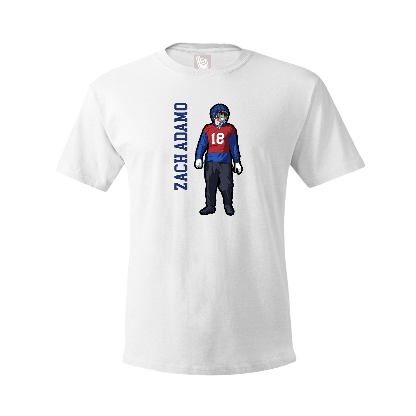Youth Tee — Name Vertical in White