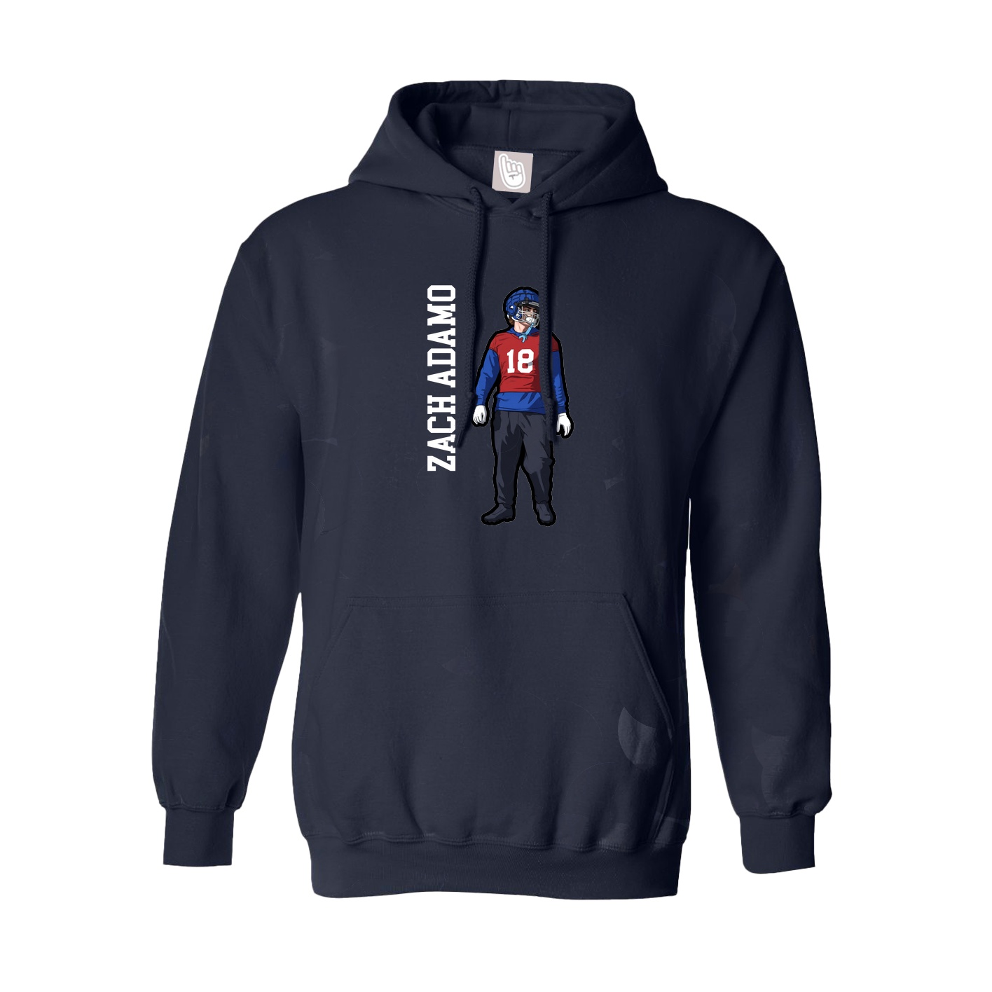 Hoodie — Name Vertical in Navy