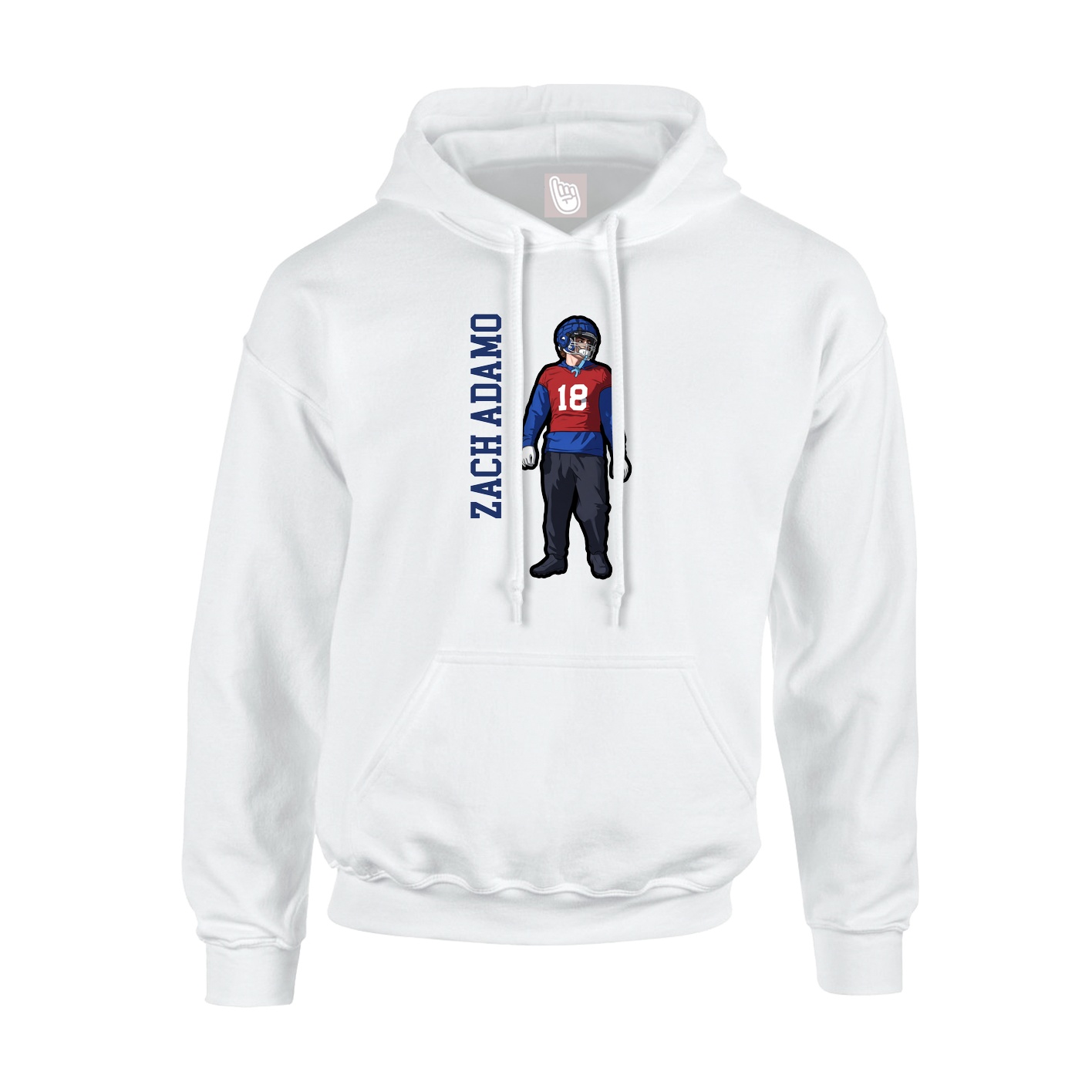 Youth Hoodie — Name Vertical in White