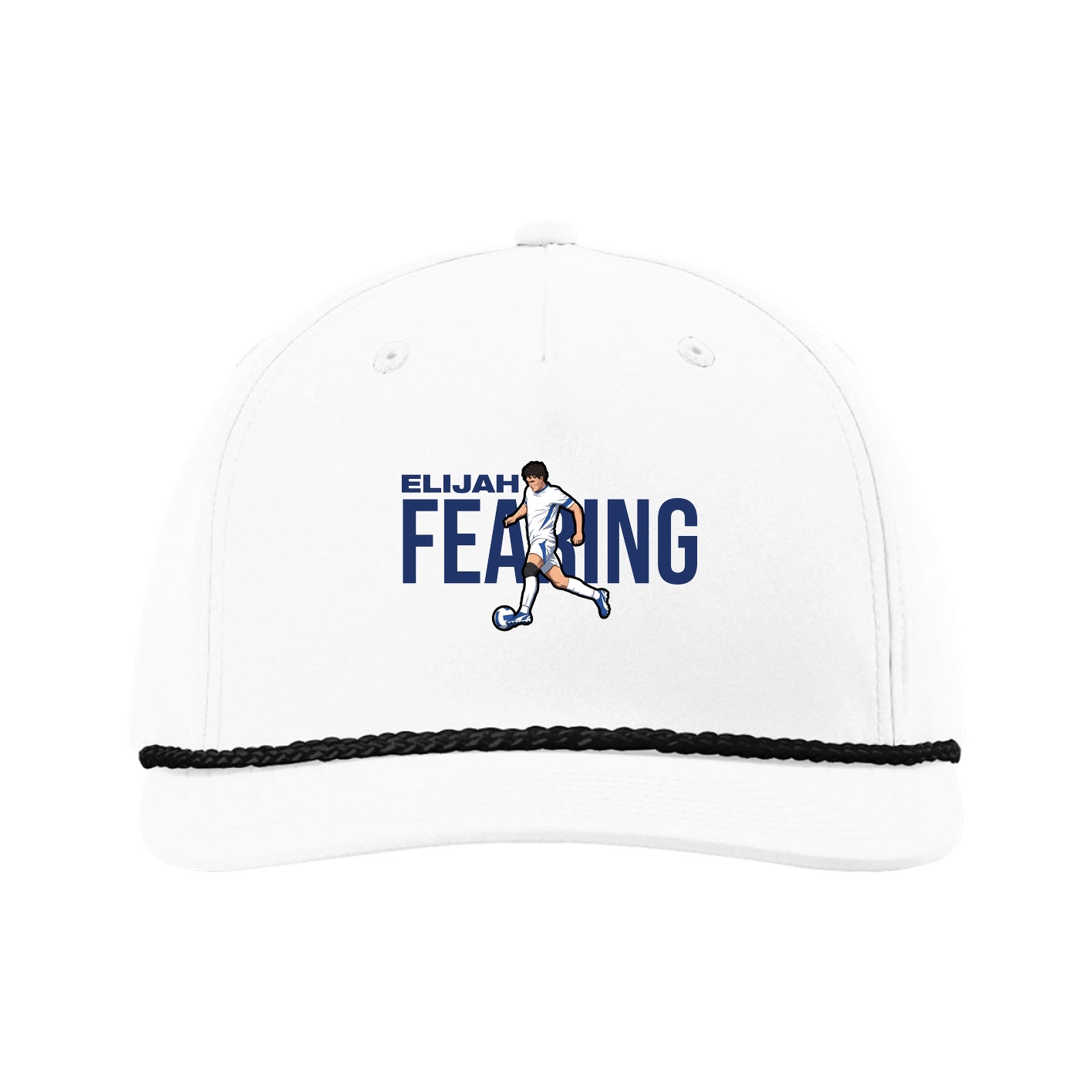 Five-Panel Classic Rope Cap — Player Name in White