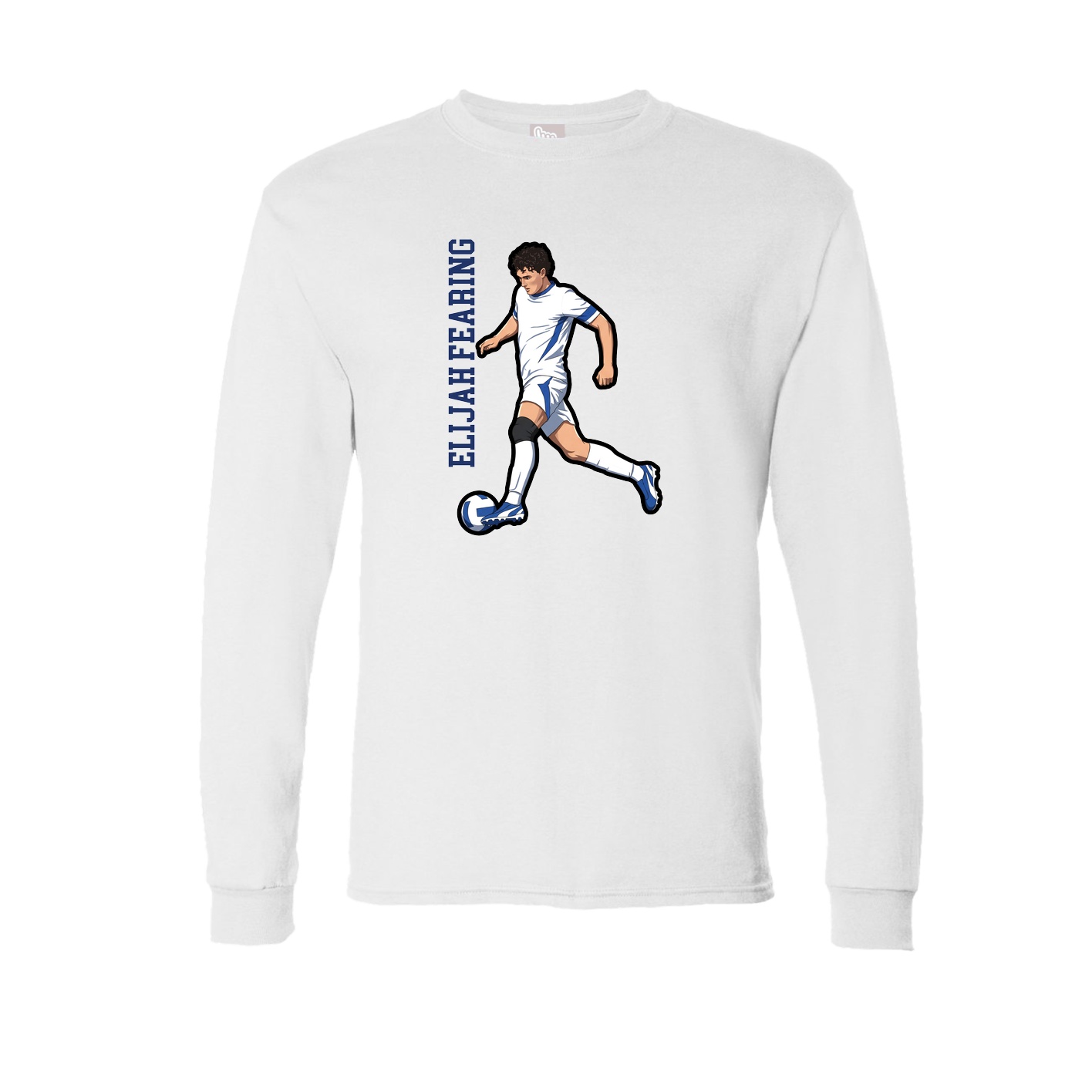 Long Sleeve Tee — Name Vertical in White