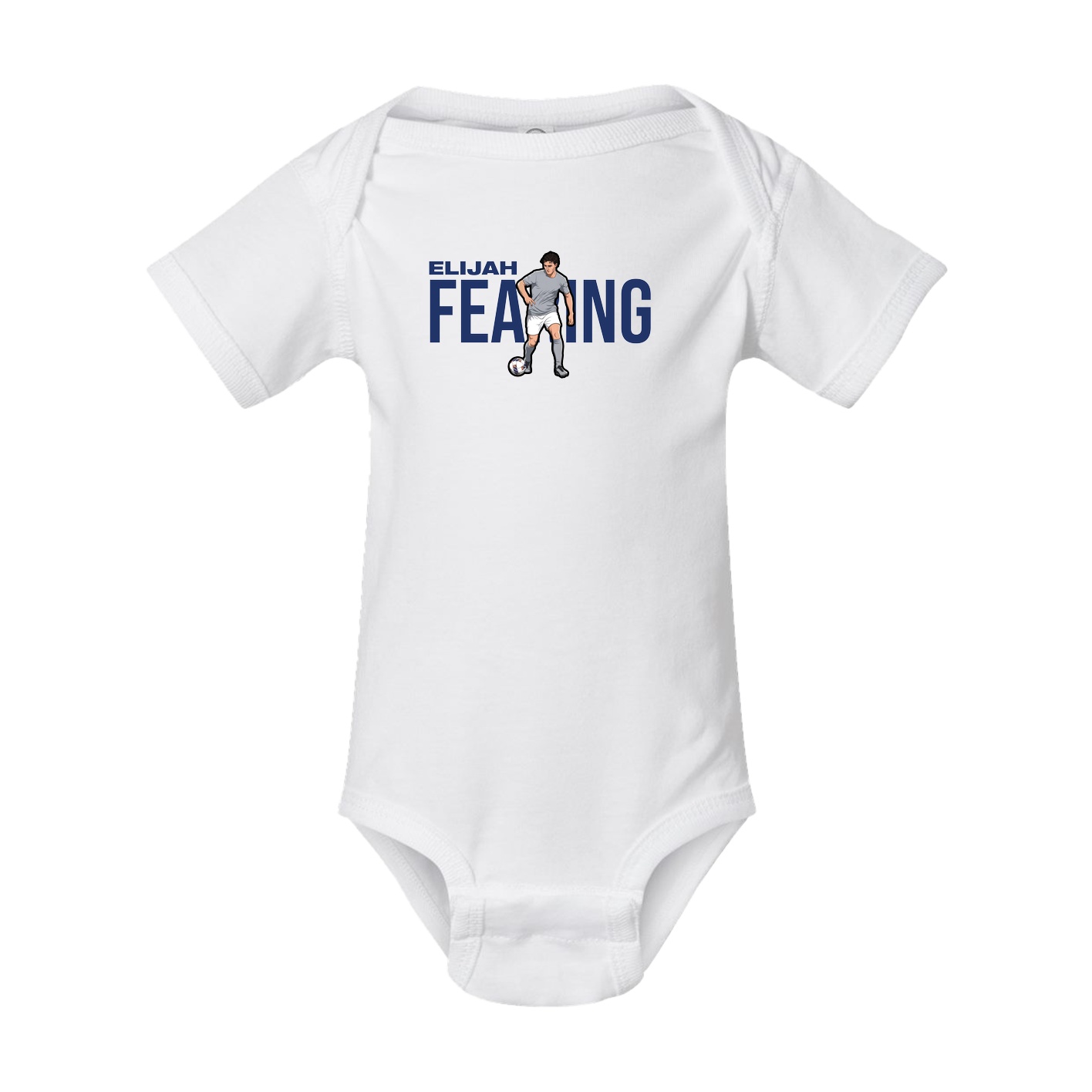 Baby Onesie — Player Name in White