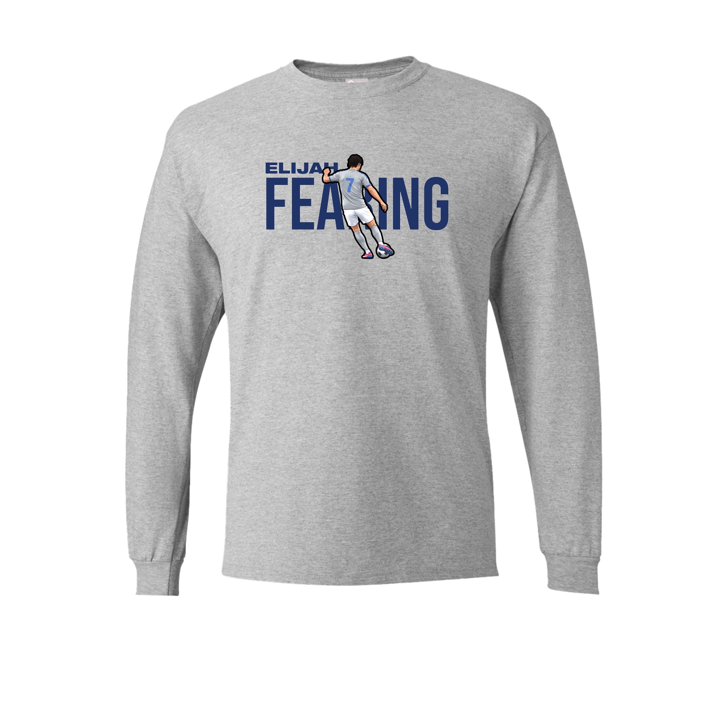 Long Sleeve Tee — Player Name in Grey