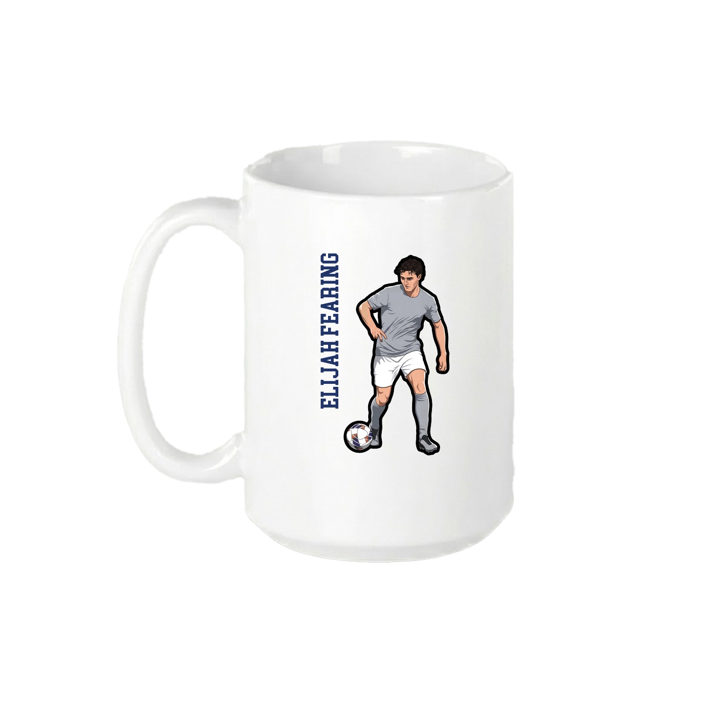 15oz Coffee Mug — Name Vertical in White