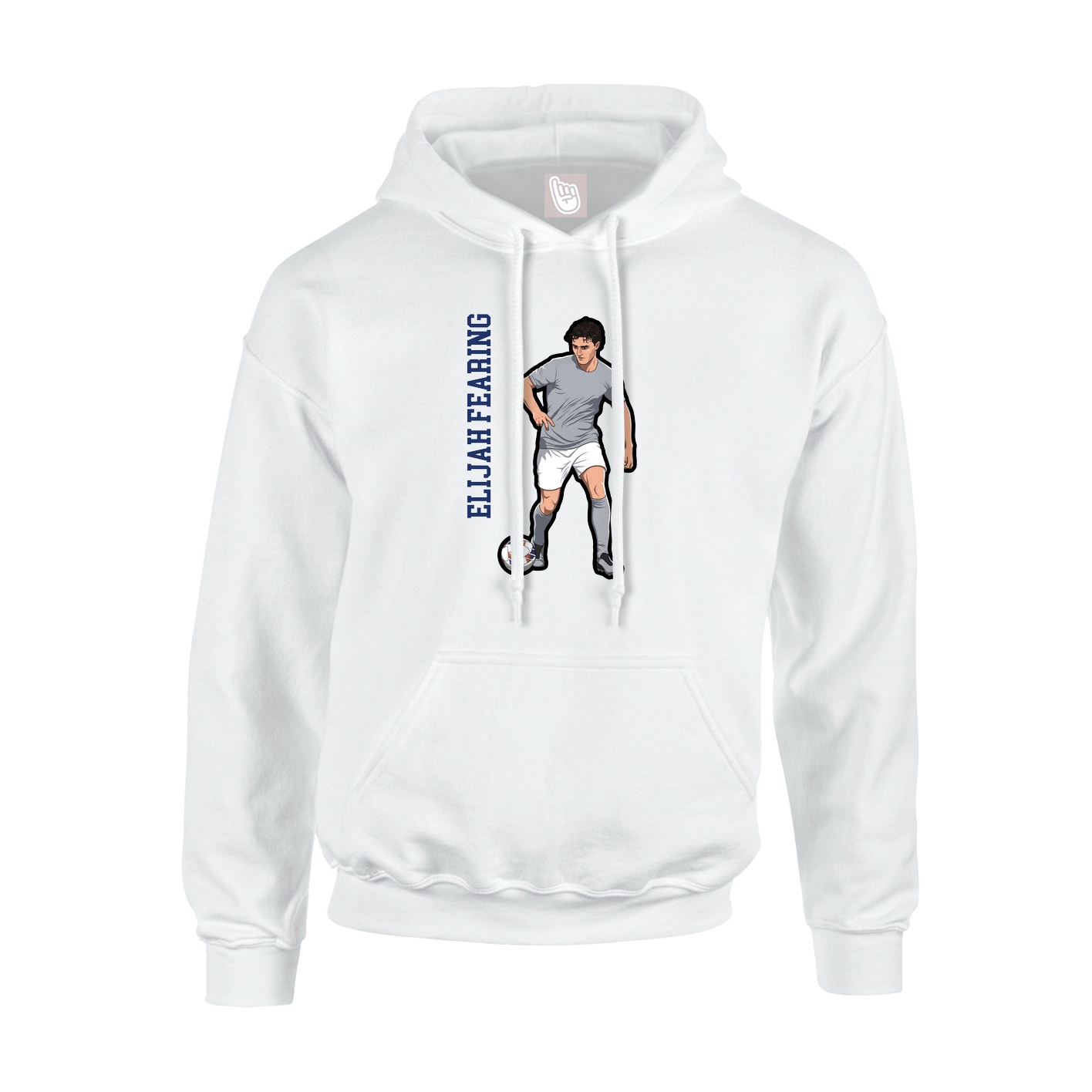 Youth Hoodie — Name Vertical in White