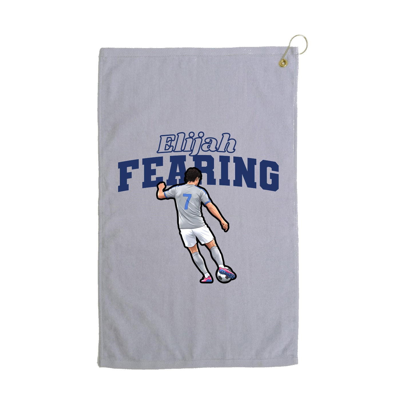Golf Towel — Name Arch in Grey
