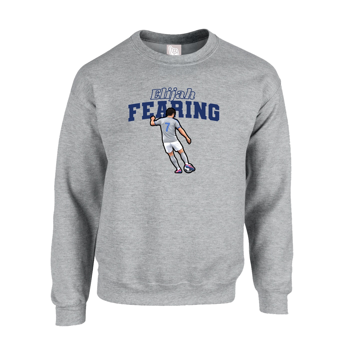 Fleece Crew — Name Arch in Grey