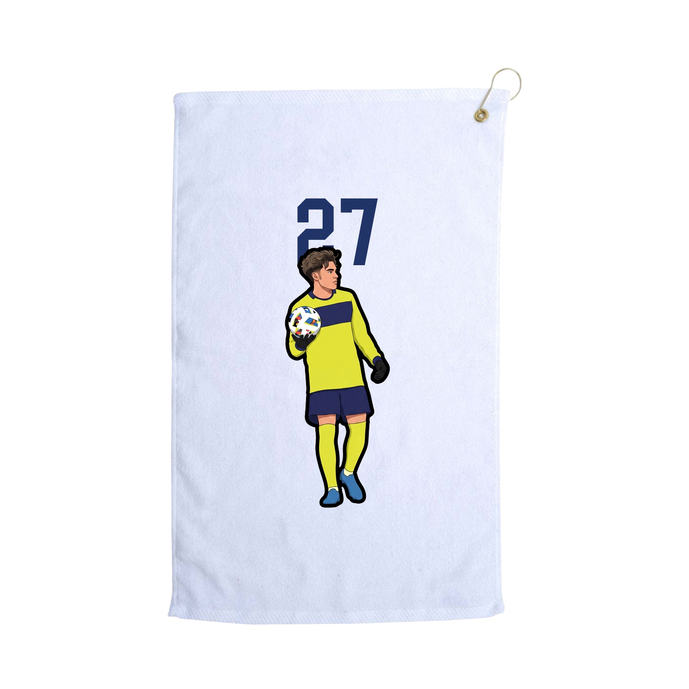Golf Towel — Number Top in White