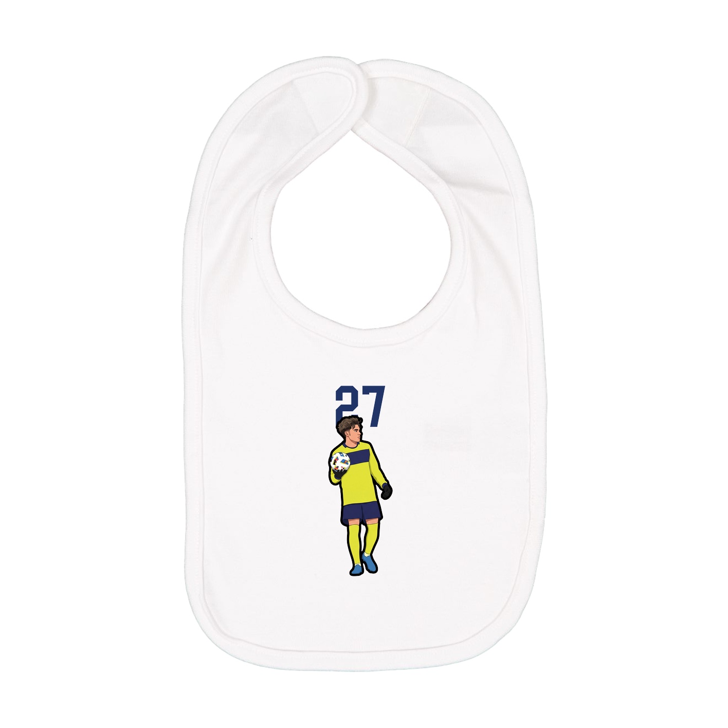 Infant Bib — Number Top in White
