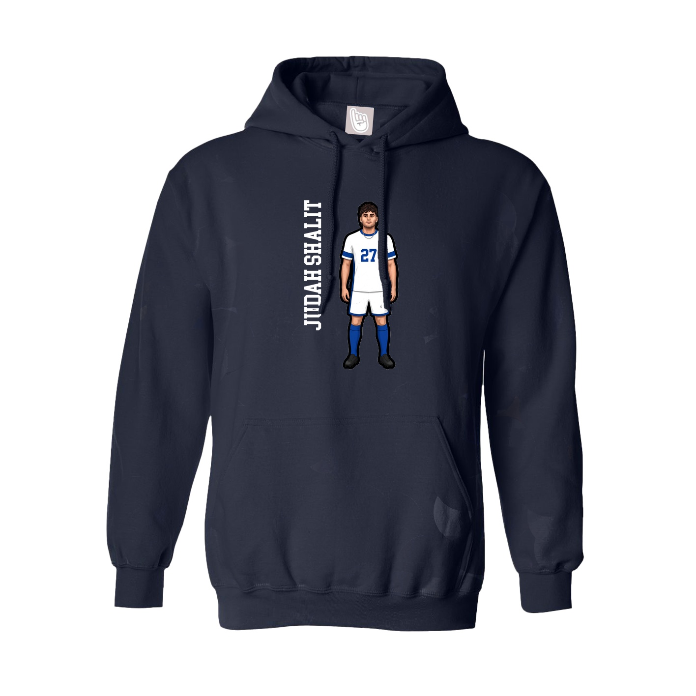 Youth Hoodie — Name Vertical in Navy