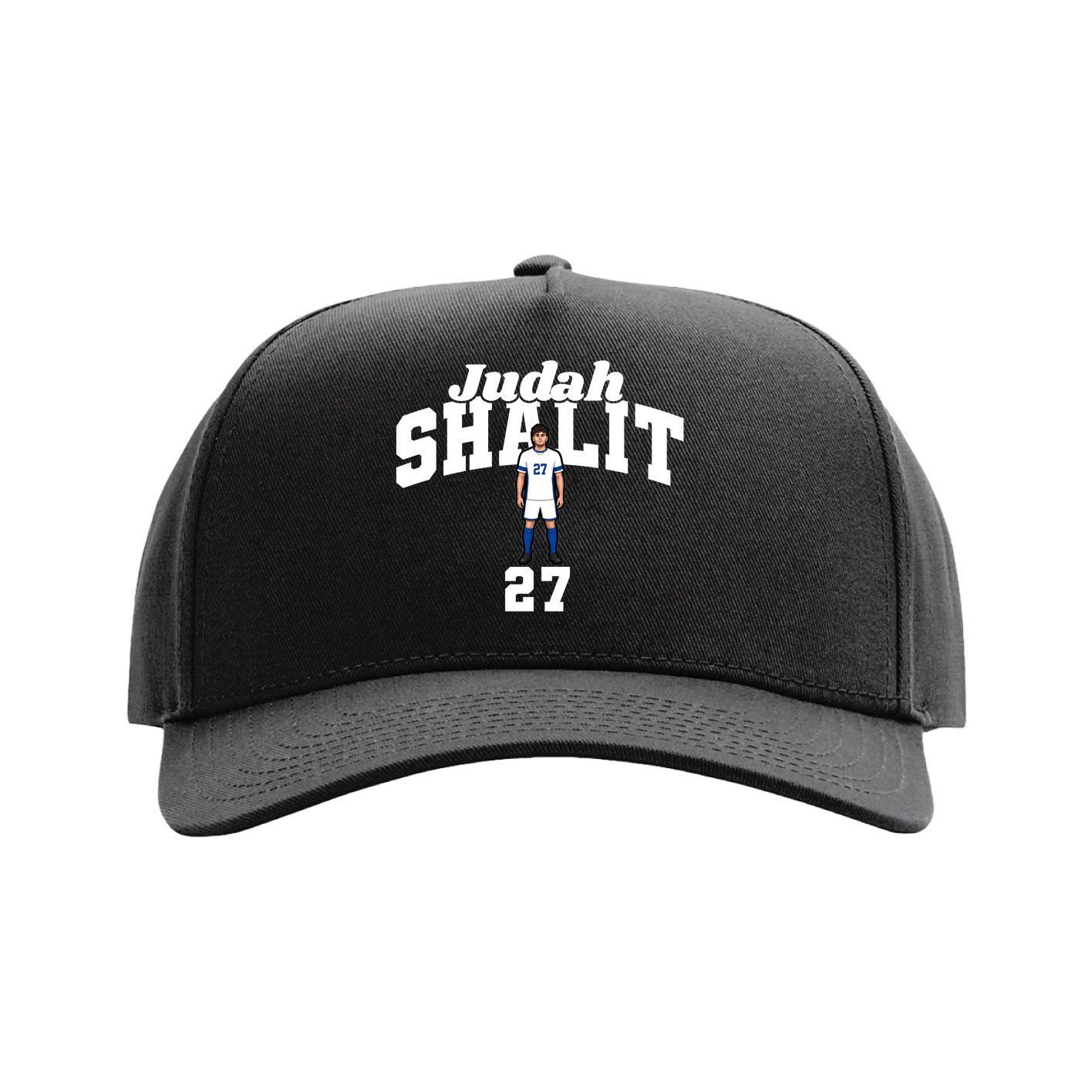 Full Fabric Five-Panel Champ Cap — Signature Arch in Black