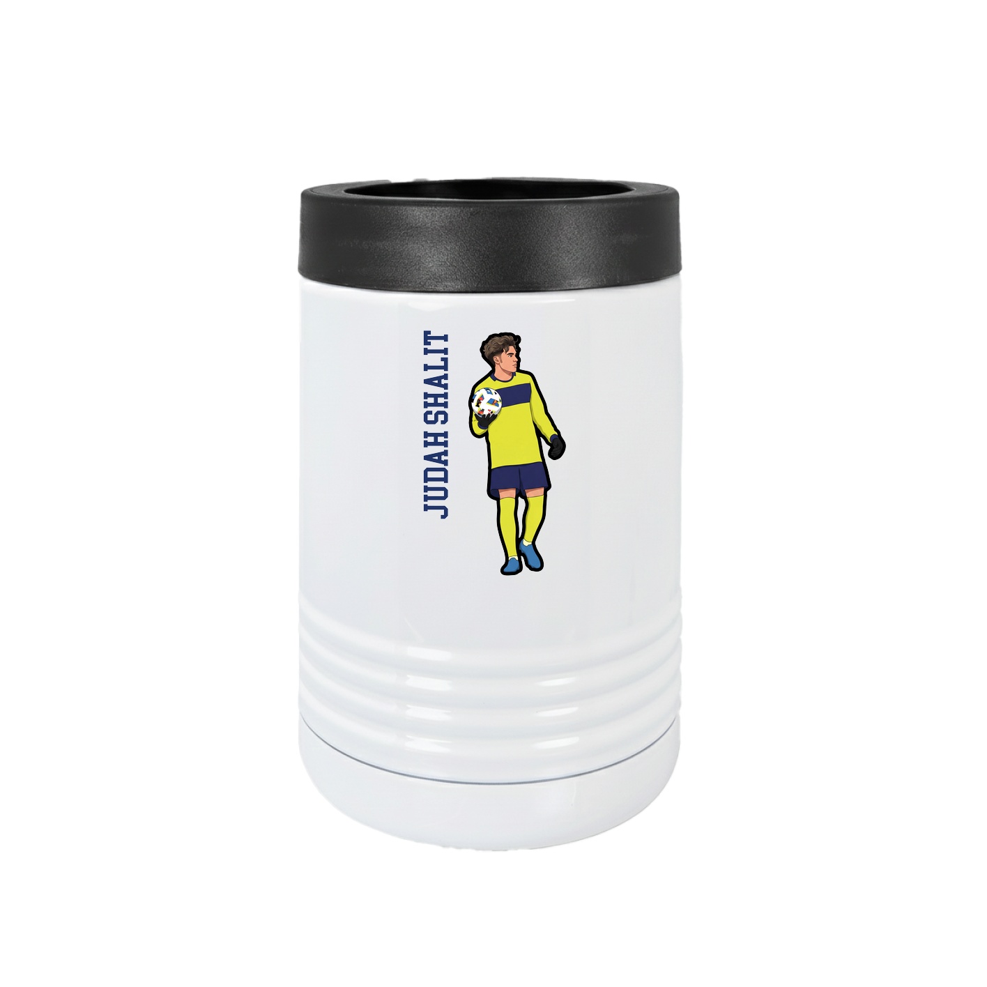 Beverage Holder — Name Vertical in White