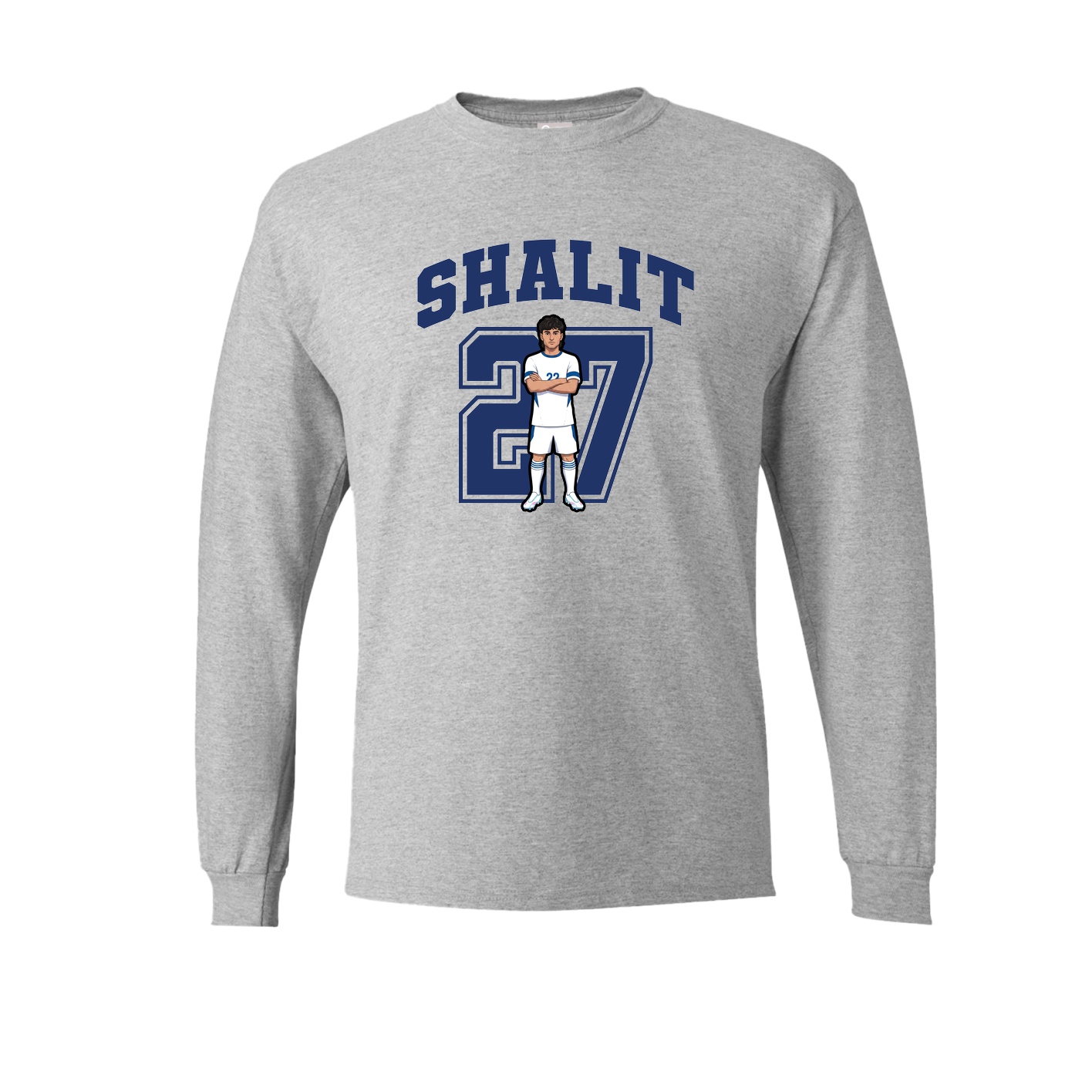 Long Sleeve Tee — Number in Grey