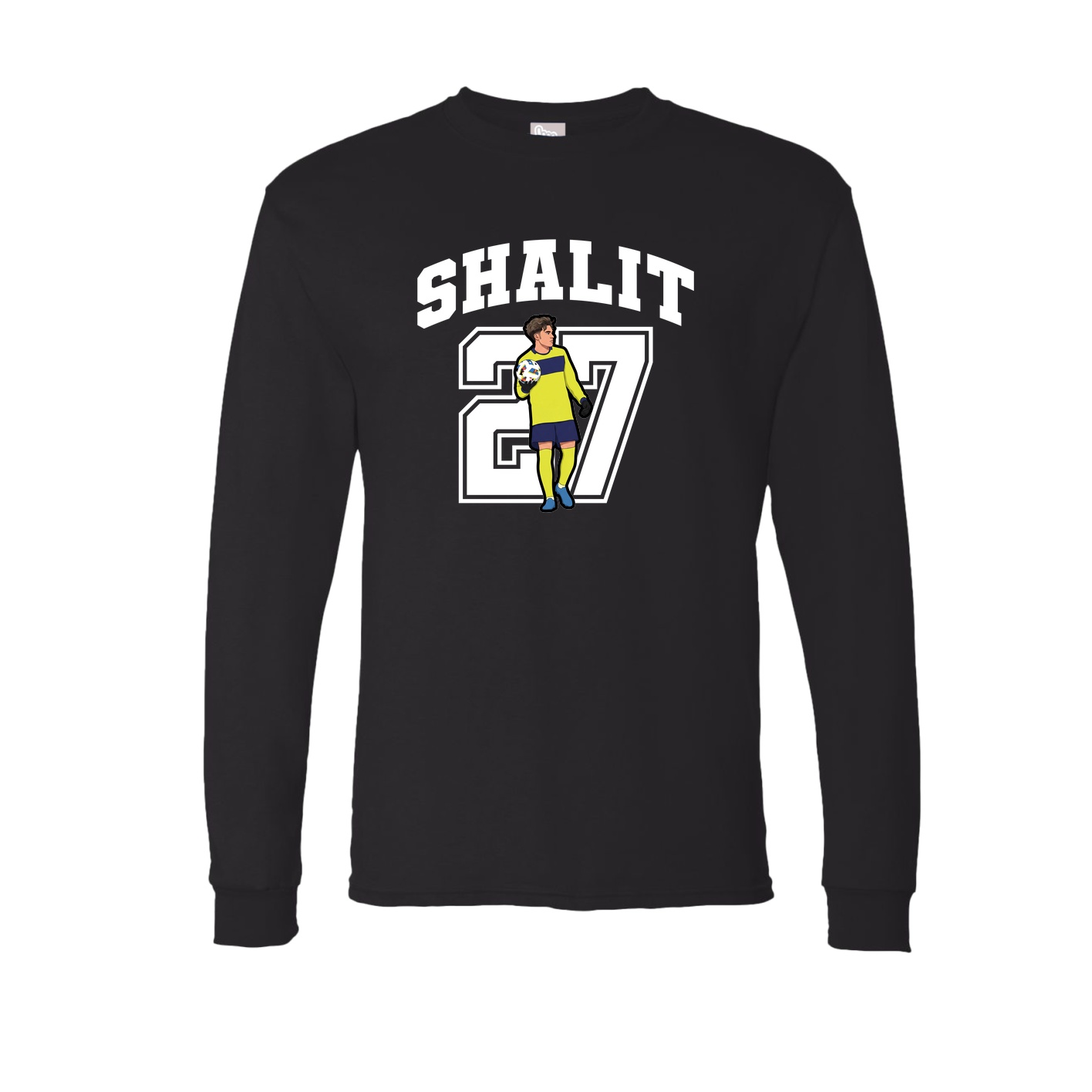 Long Sleeve Tee — Number in Black