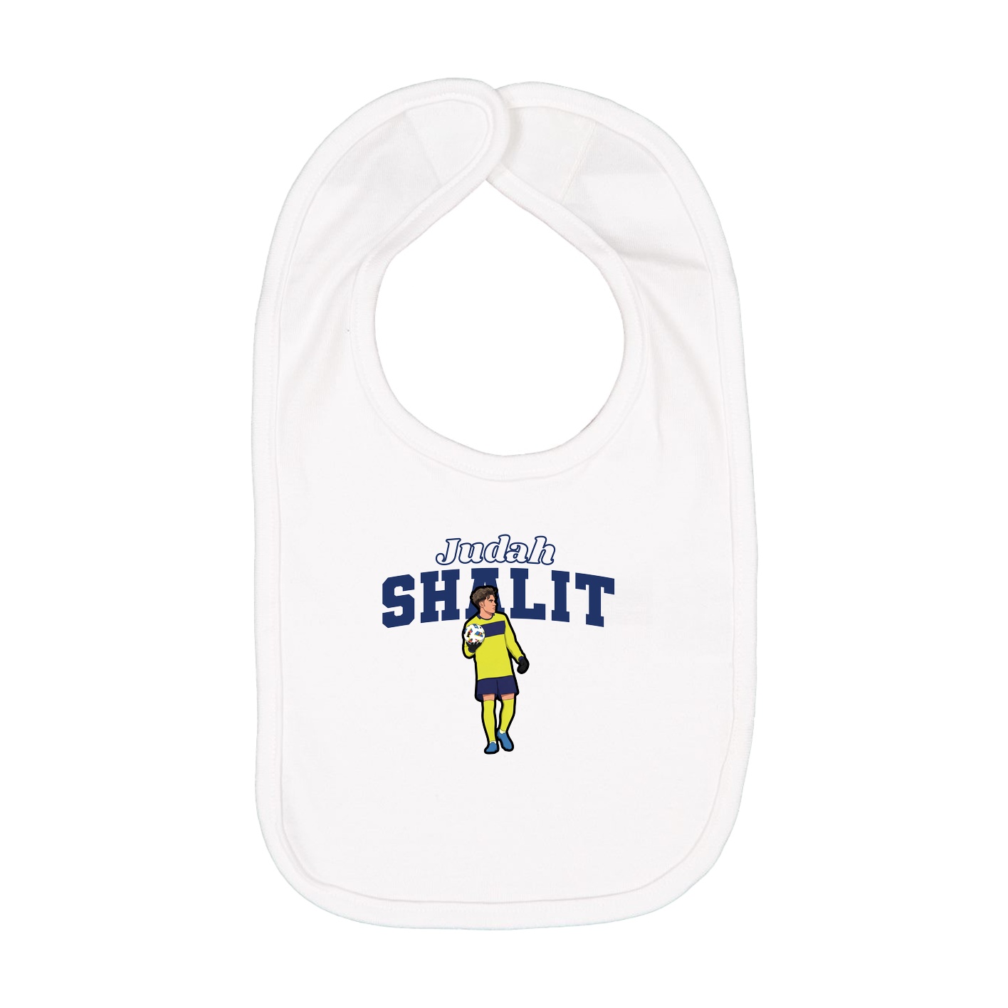 Infant Bib — Name Arch in White