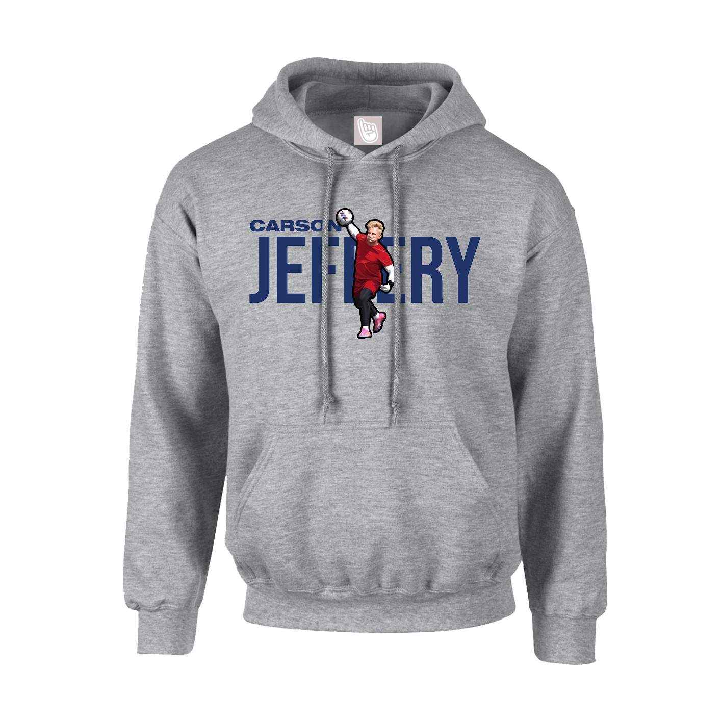 Youth Hoodie — Player Name in Grey