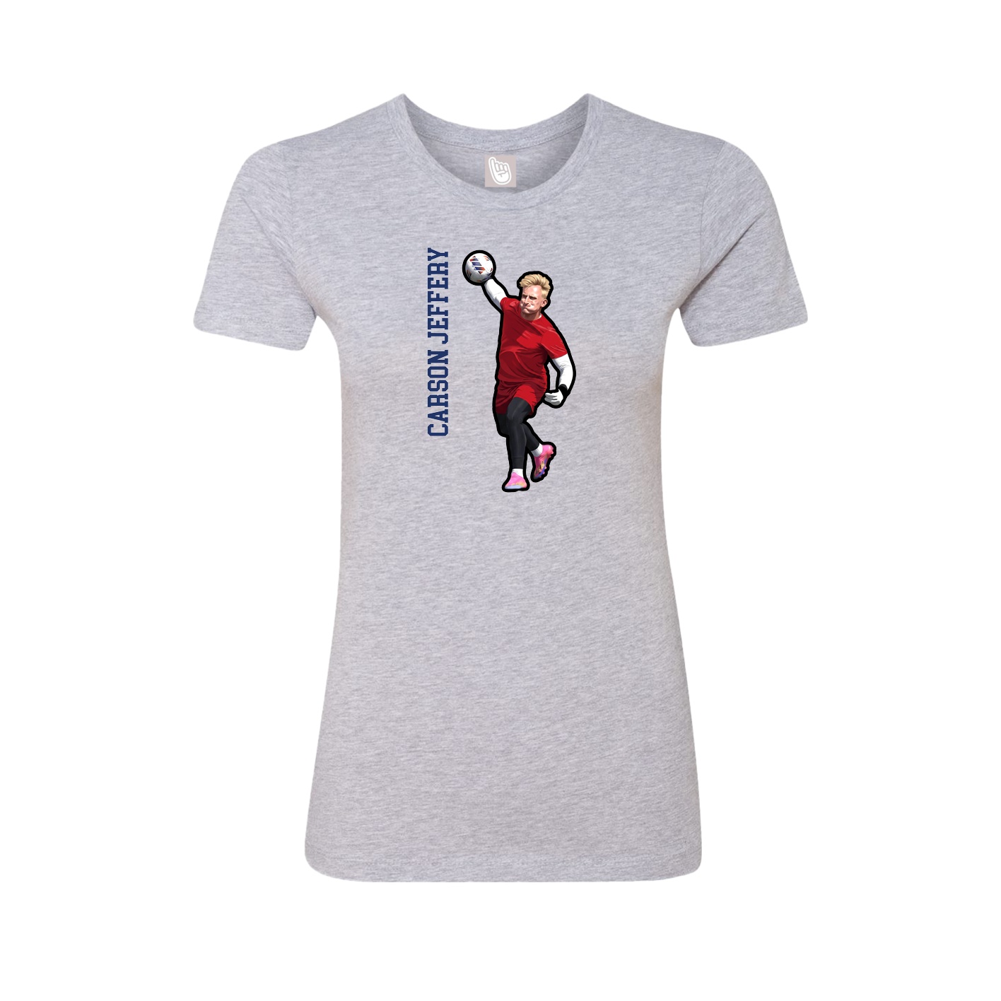 Fitted Women's Tee — Name Vertical in Grey