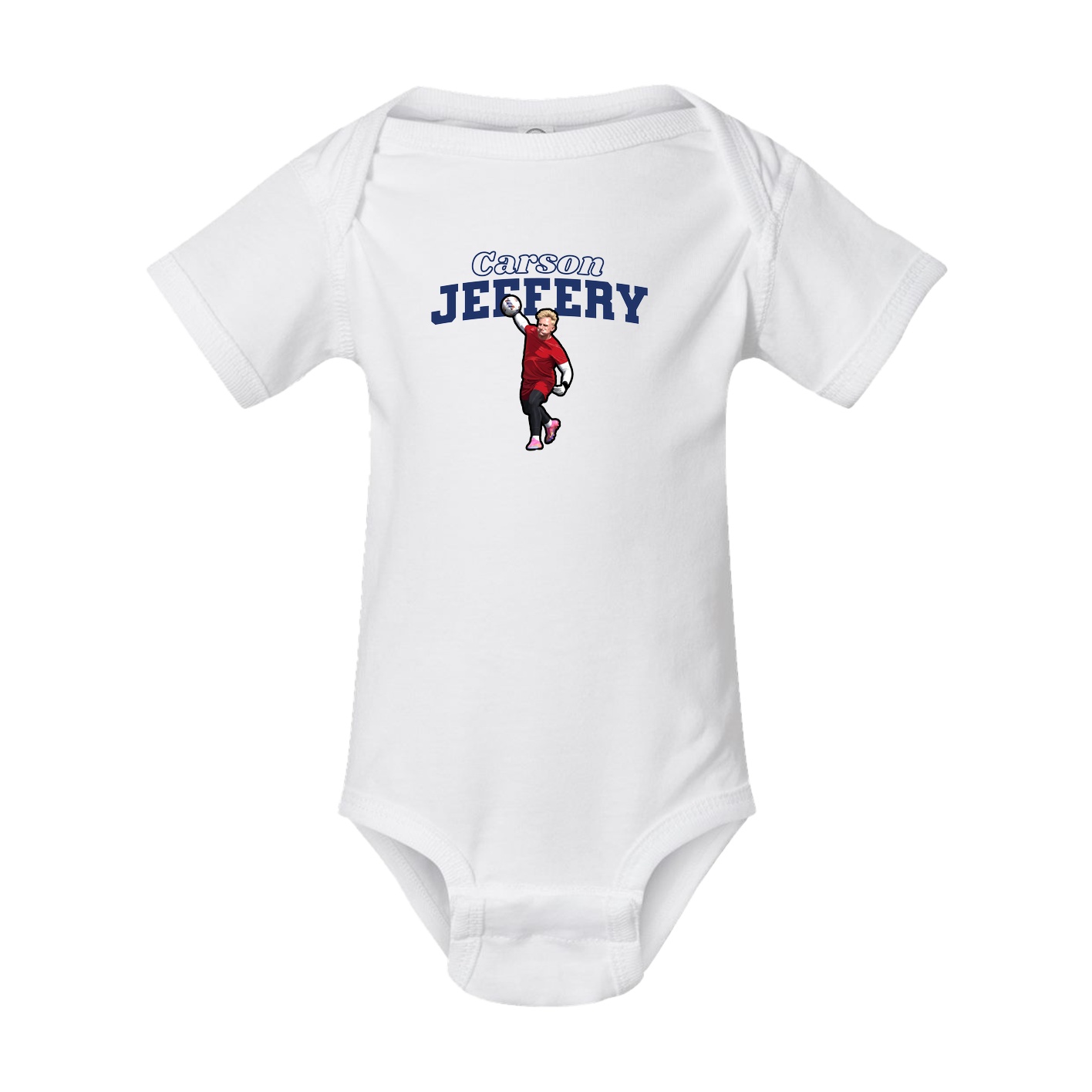 Baby Onesie — Name Arch in White