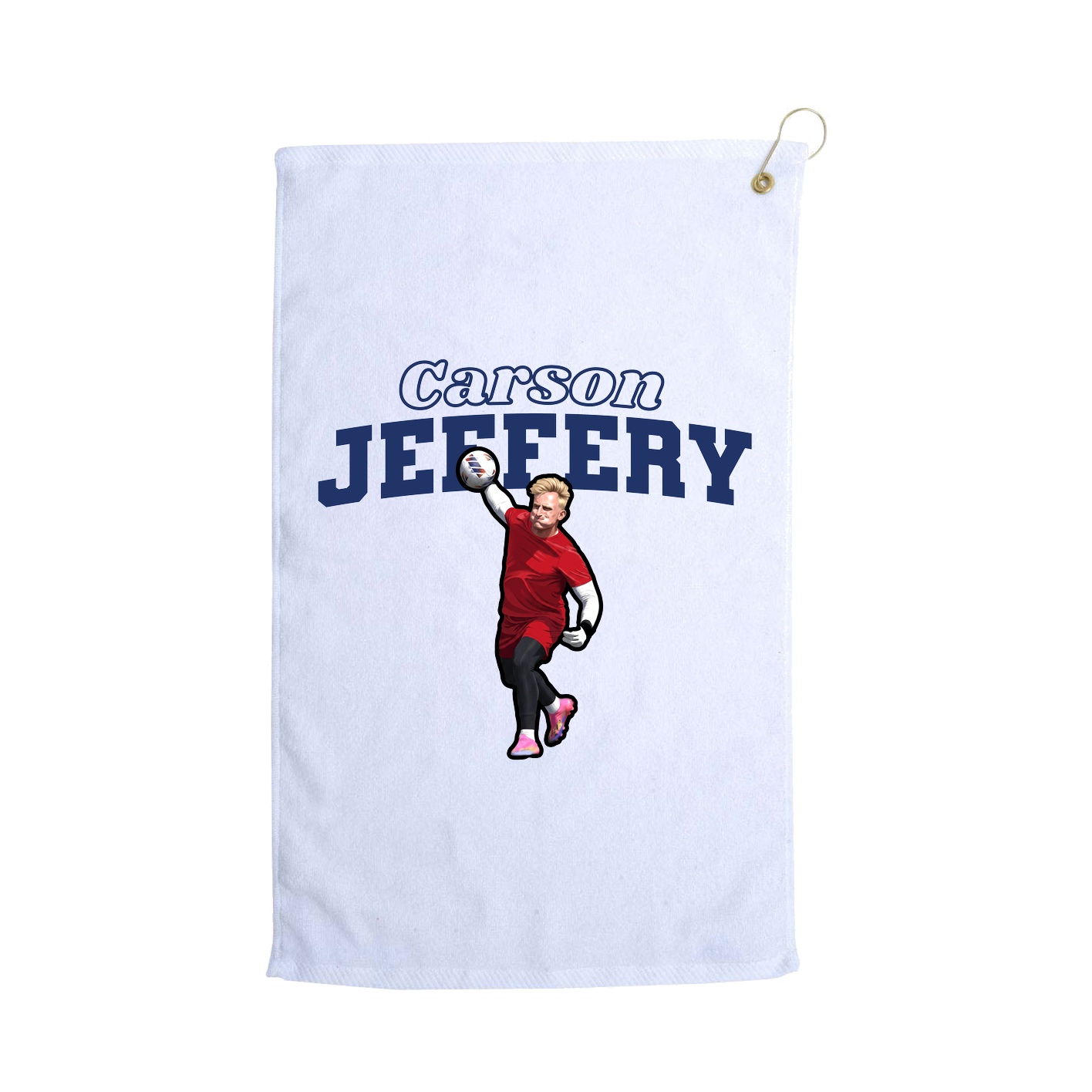 Golf Towel — Name Arch in White