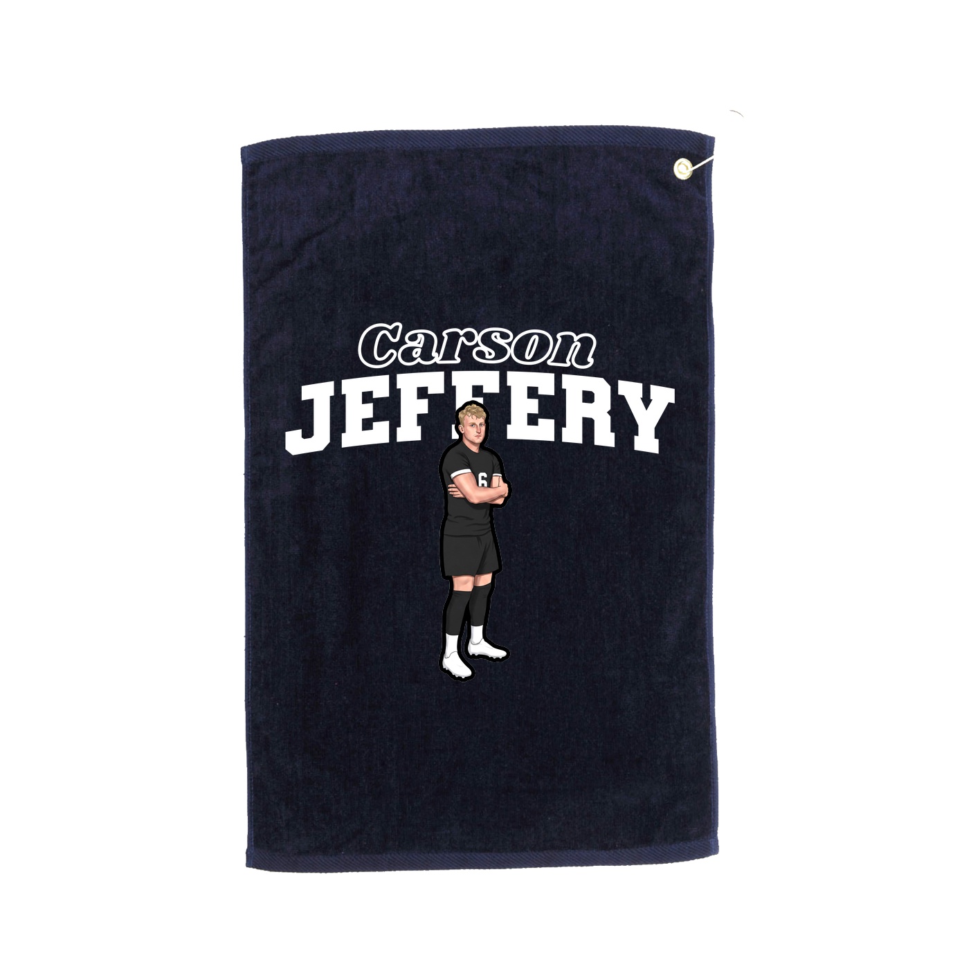 Golf Towel — Name Arch in Navy