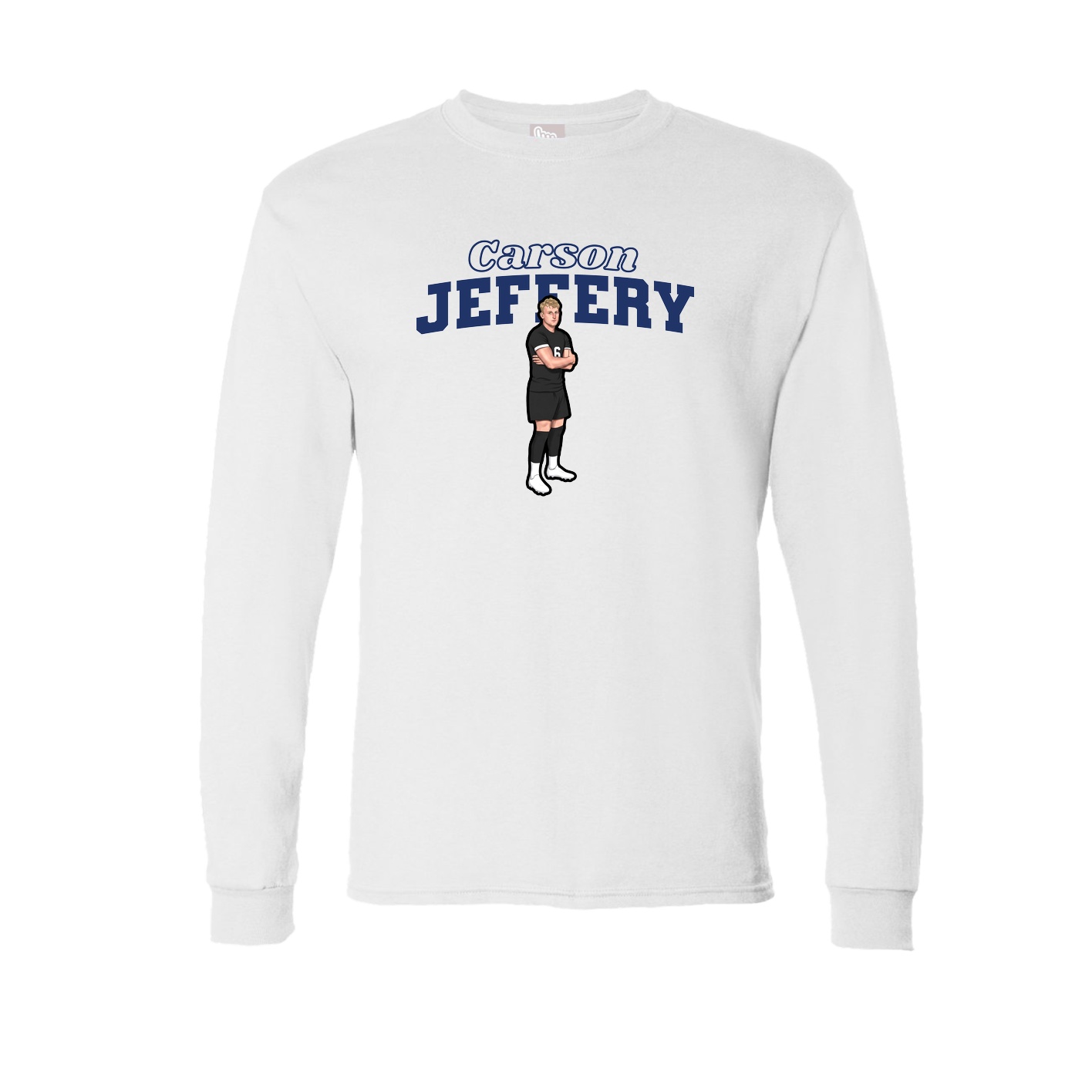 Long Sleeve Tee — Name Arch in White