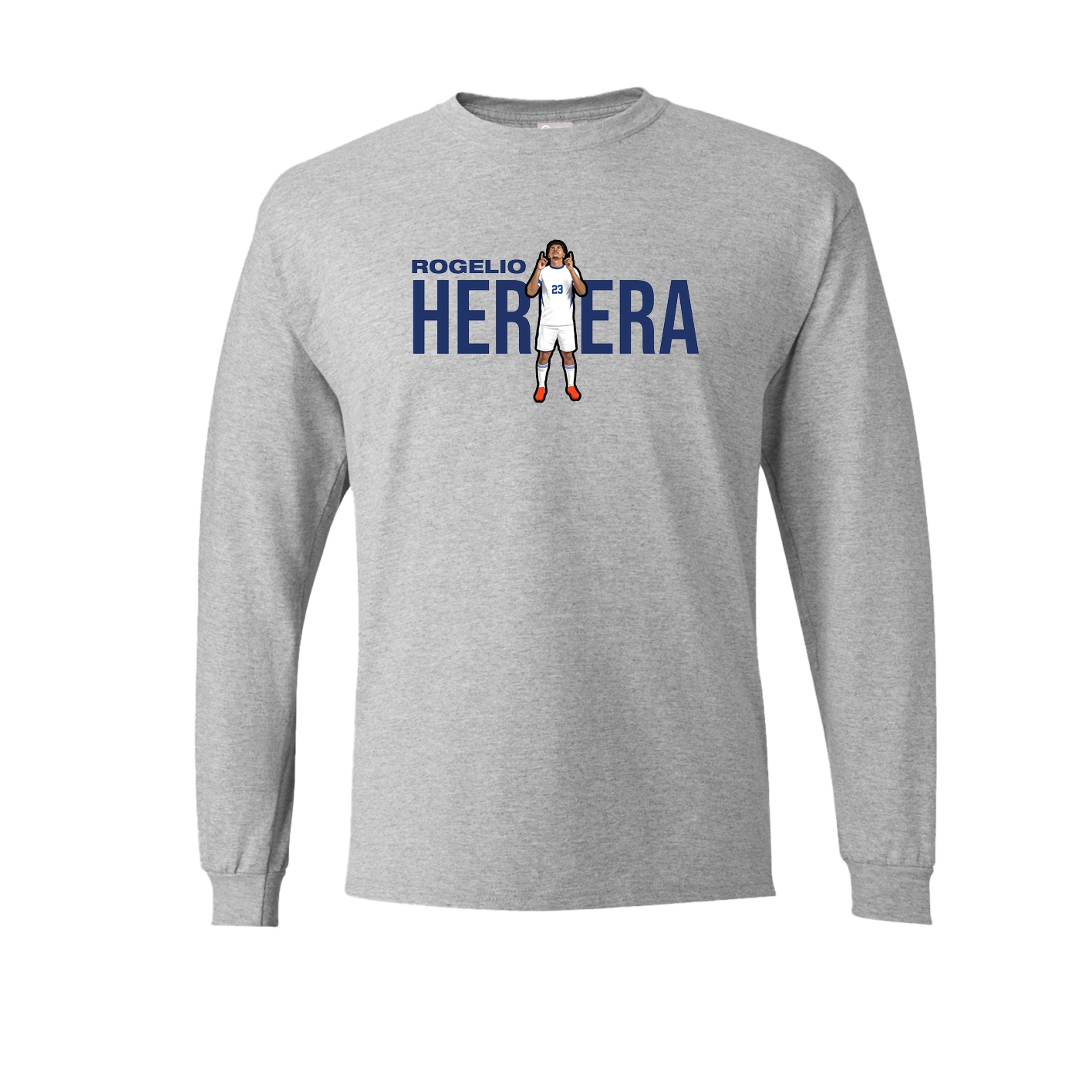 Long Sleeve Tee — Player Name in Grey