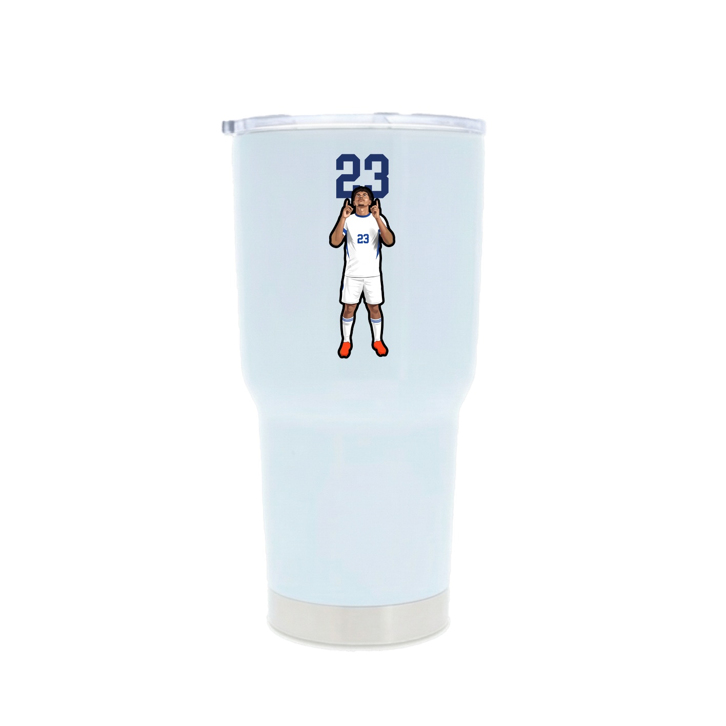 30oz Stainless Steel Tumbler — Number Top in White