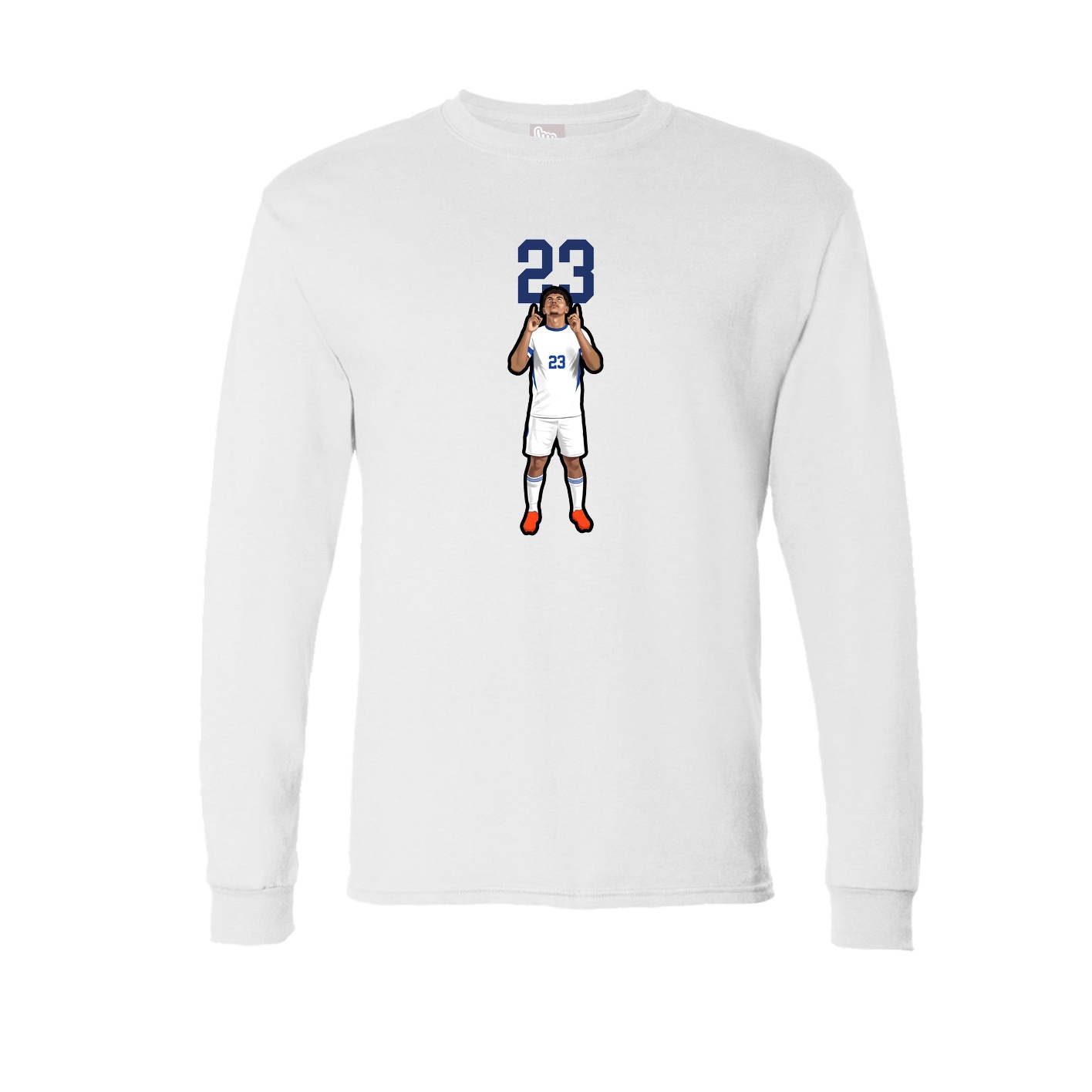 Long Sleeve Tee — Number Top in White