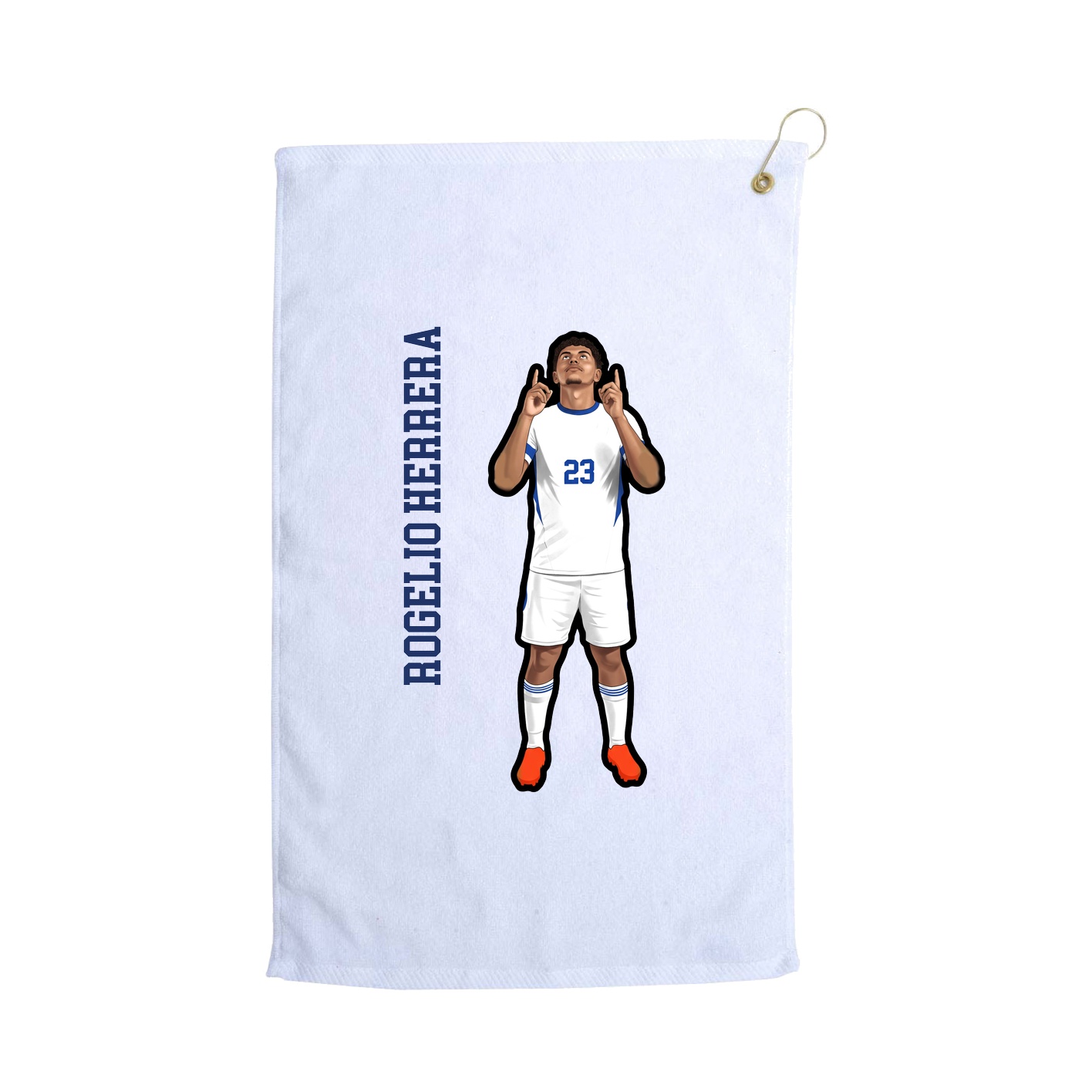 Golf Towel — Name Vertical in White