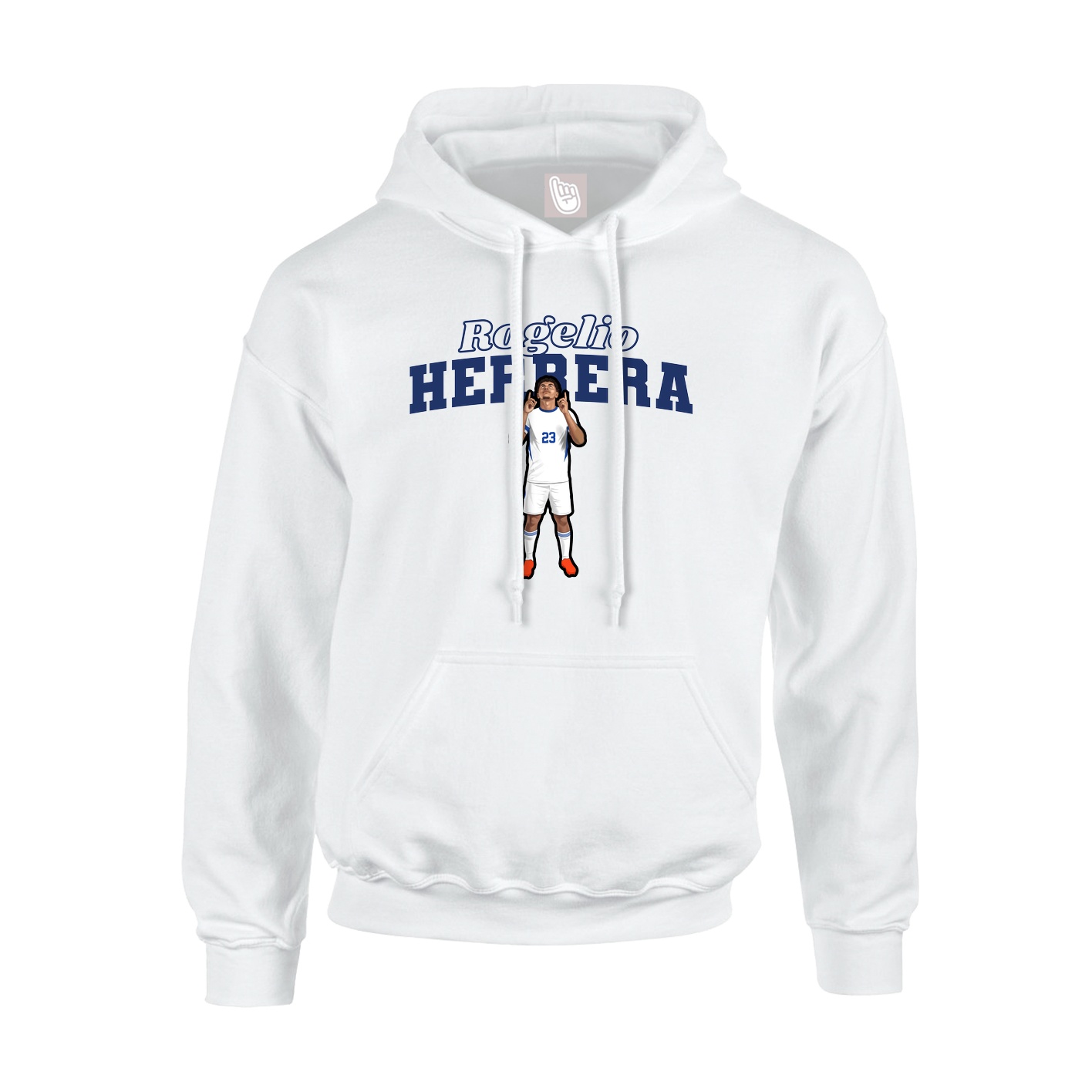 Youth Hoodie — Name Arch in White