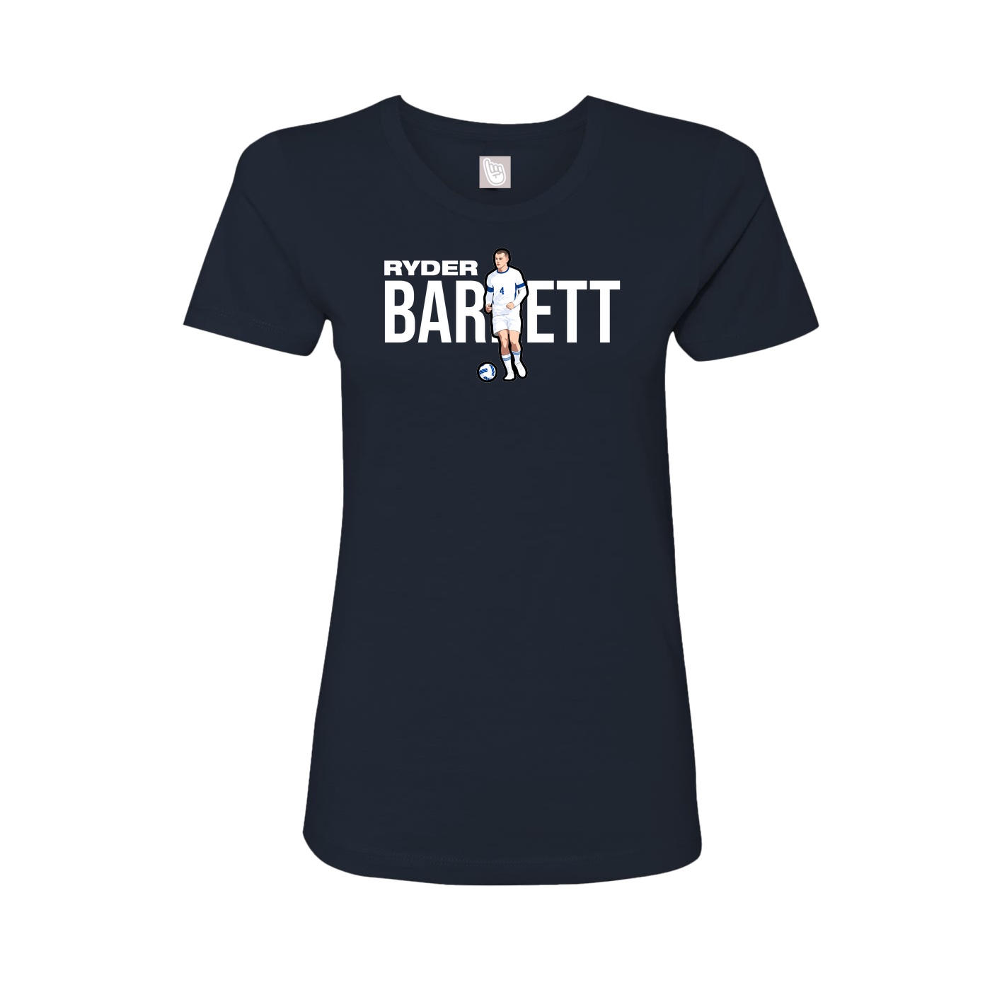 Fitted Women's Tee — Player Name in Navy