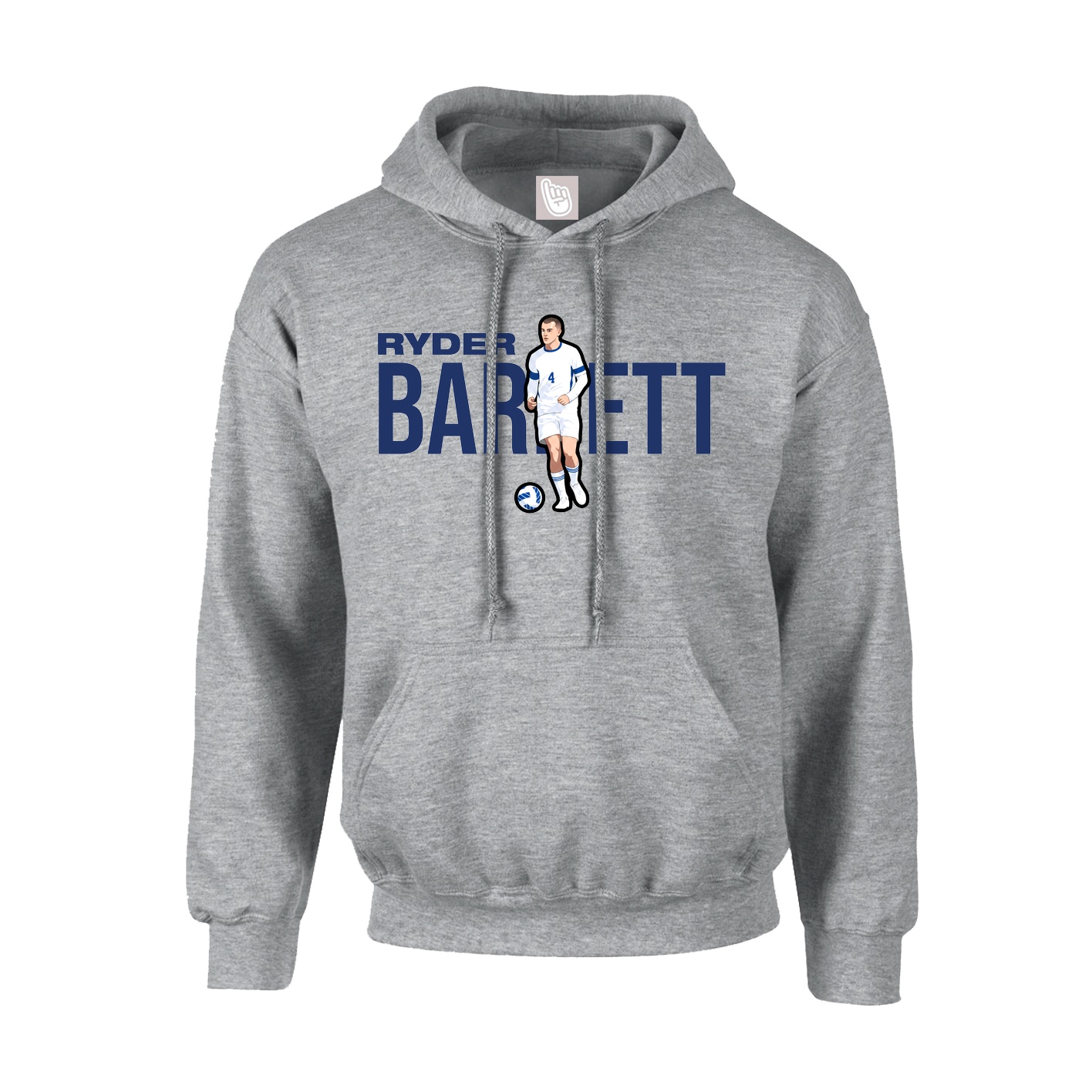 Youth Hoodie — Player Name in Grey