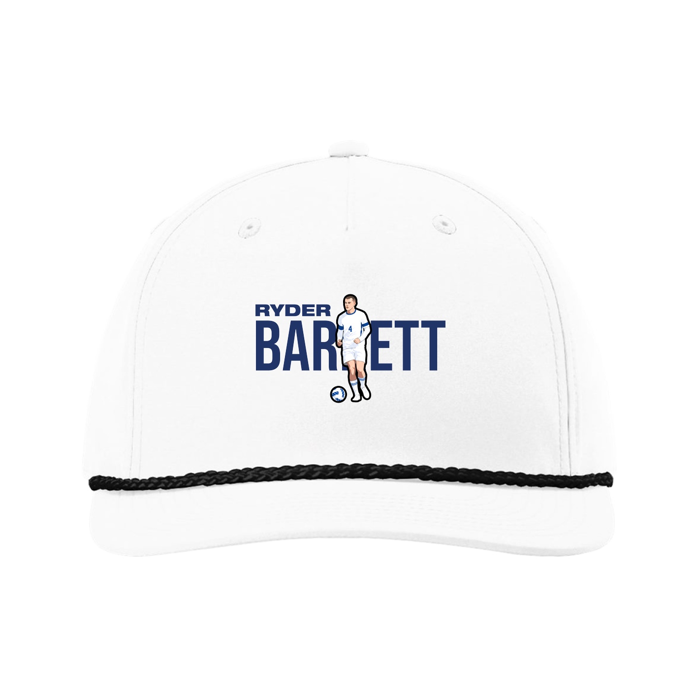 Five-Panel Classic Rope Cap — Player Name in White
