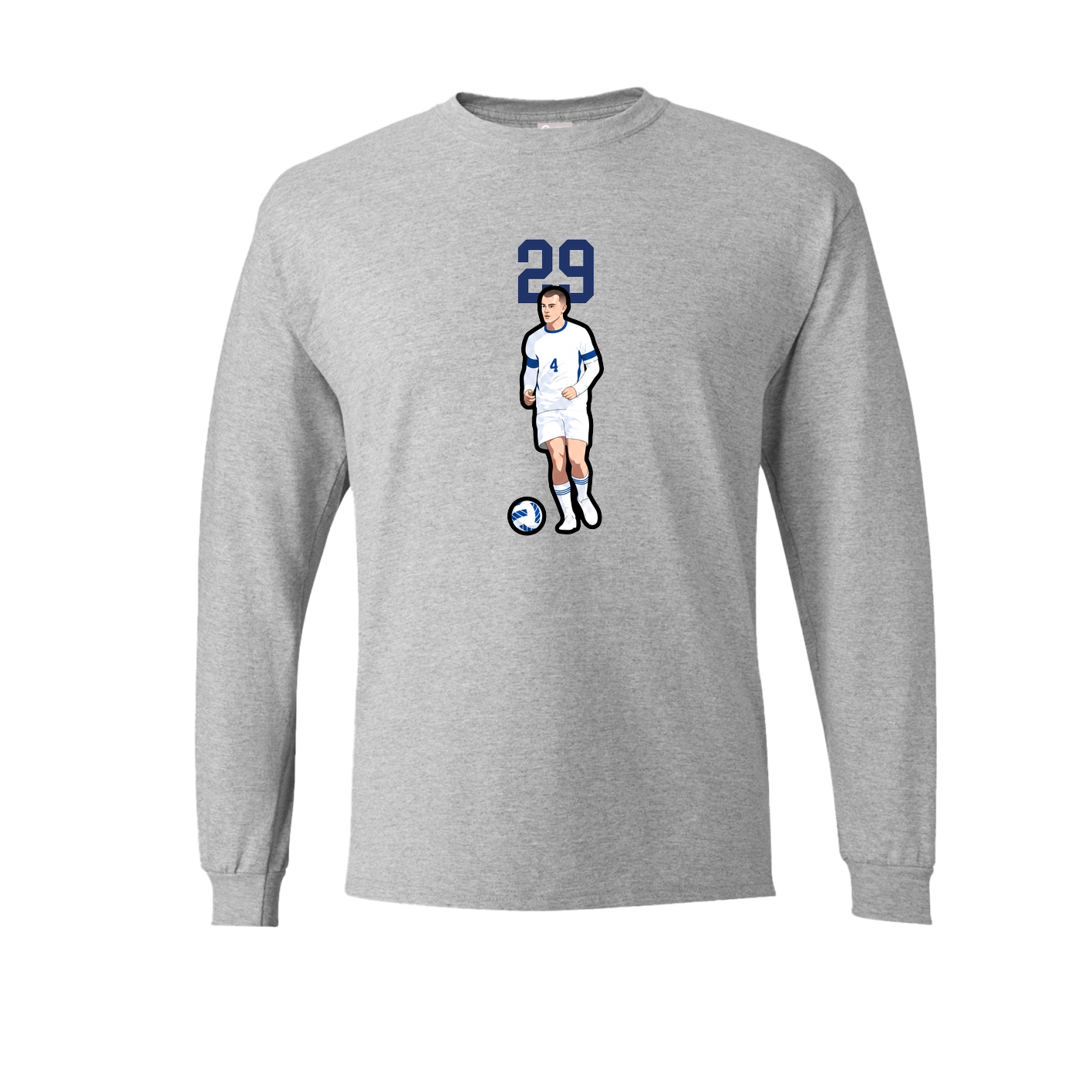 Long Sleeve Tee — Number Top in Grey