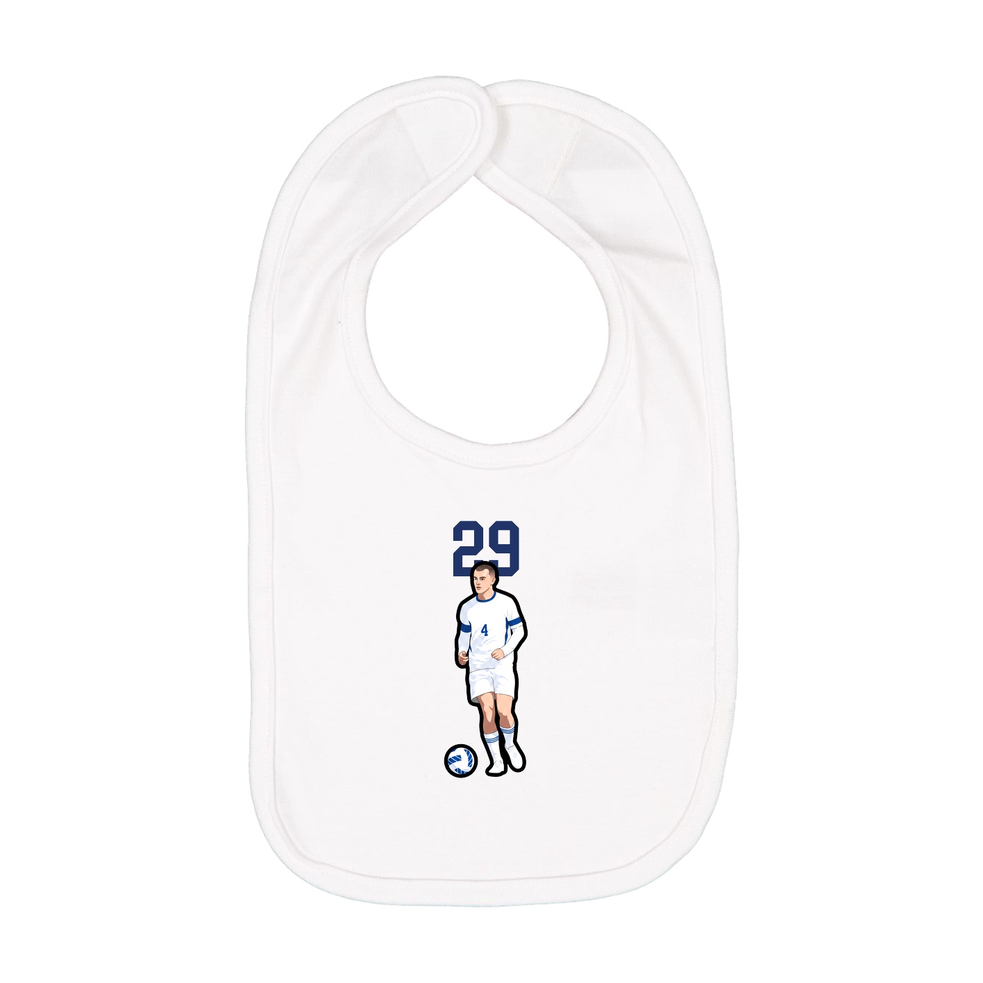 Infant Bib — Number Top in White