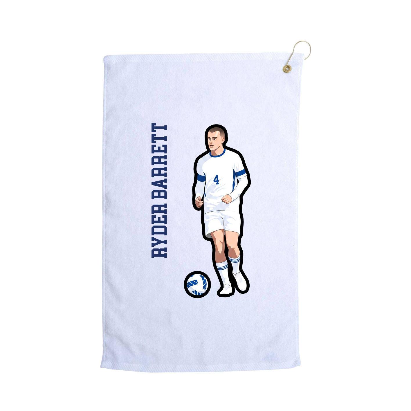 Golf Towel — Name Vertical in White