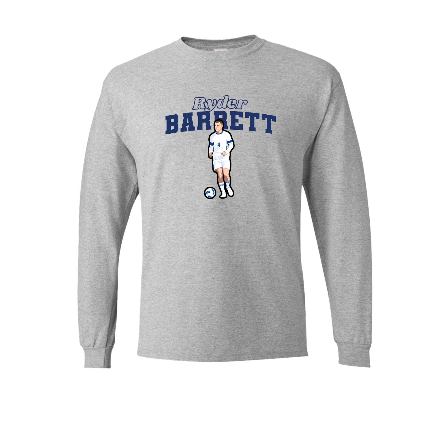 Long Sleeve Tee — Name Arch in Grey