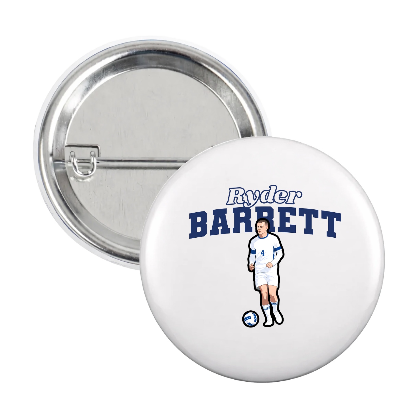 Game Day Button — Name Arch in White
