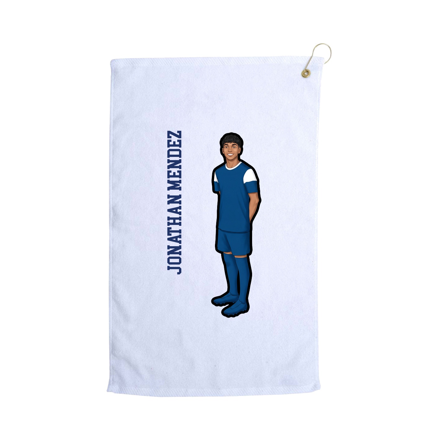 Golf Towel — Name Vertical in White