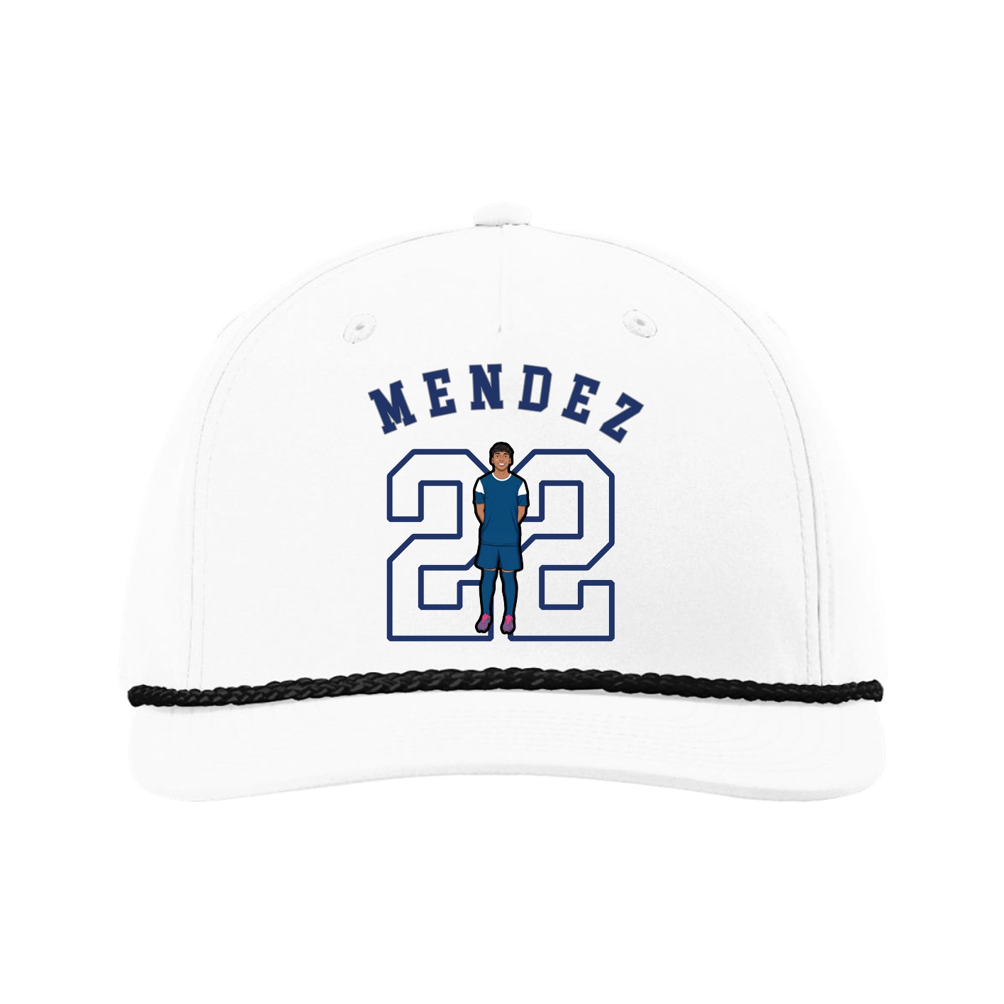 Five-Panel Classic Rope Cap — Shirsey Arch in White