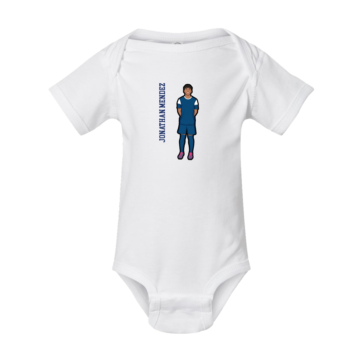Baby Onesie — Name Vertical in White