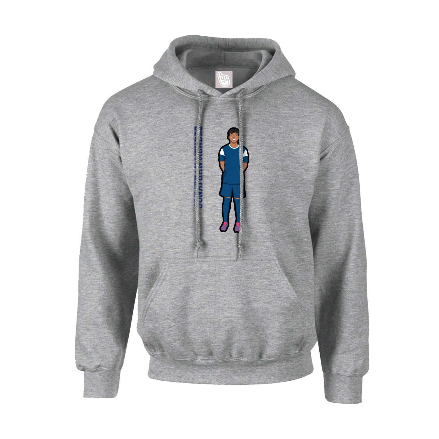 Youth Hoodie — Name Vertical in Grey