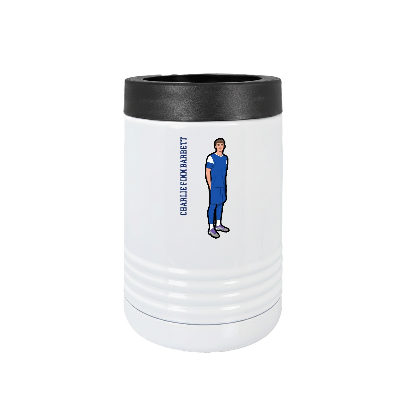 Beverage Holder — Name Vertical in White