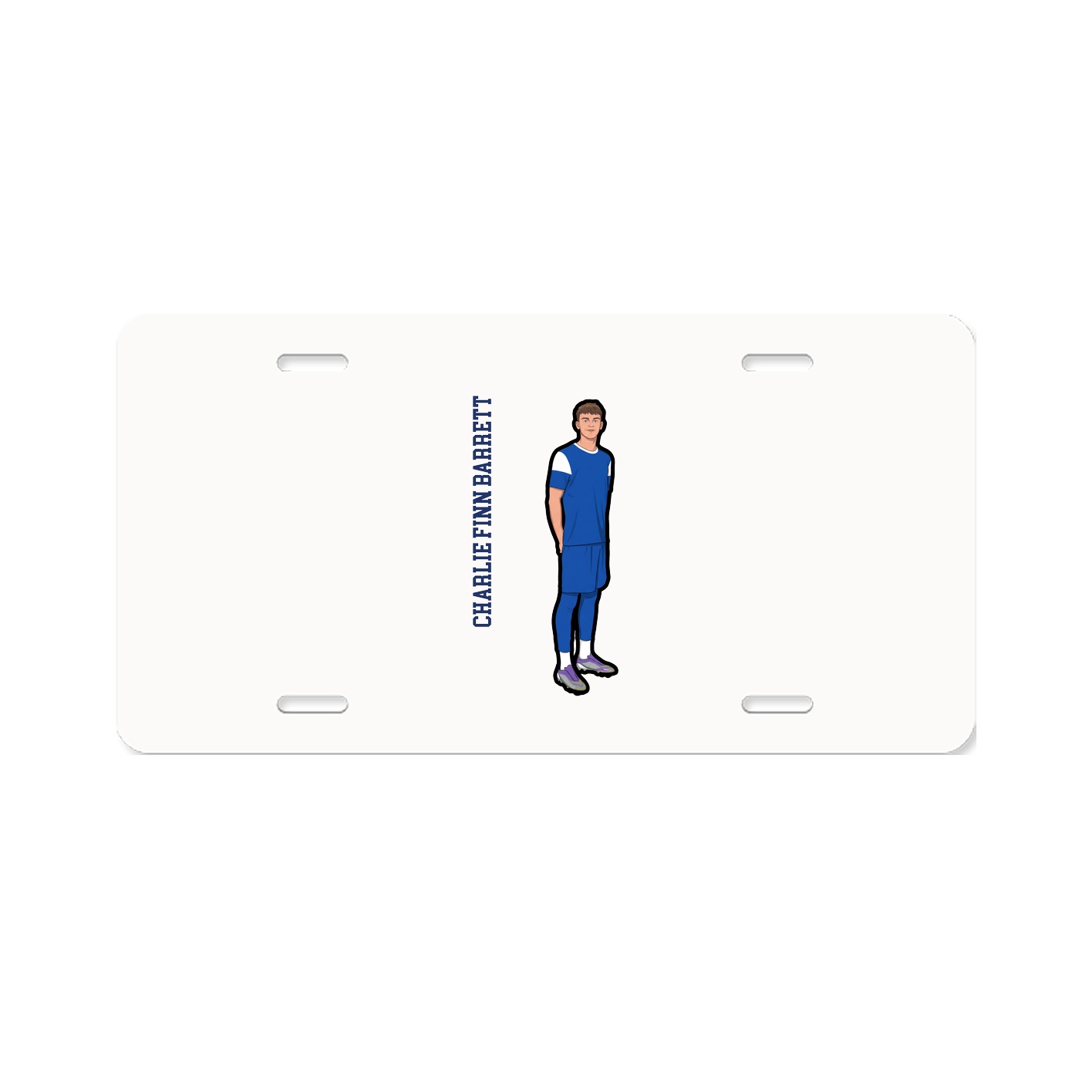 License Plate — Name Vertical in Classic