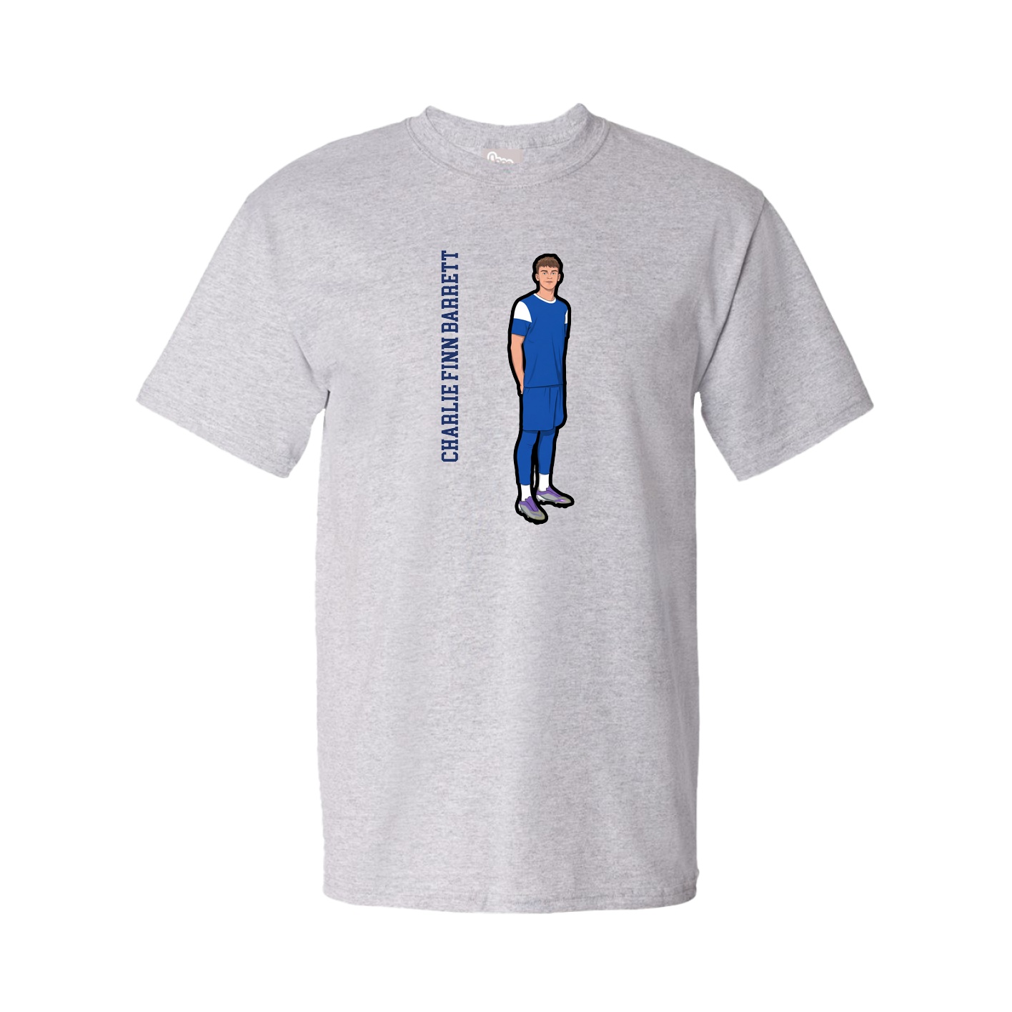 Youth Tee — Name Vertical in Grey